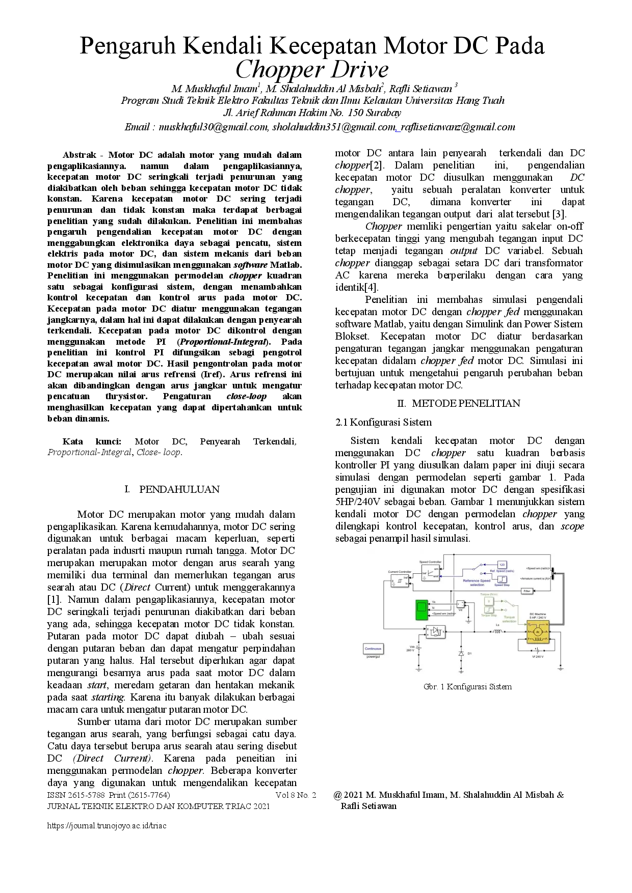 juris Pengaruh Kendali Kecepatan Motor DC Pada Chopper Drive