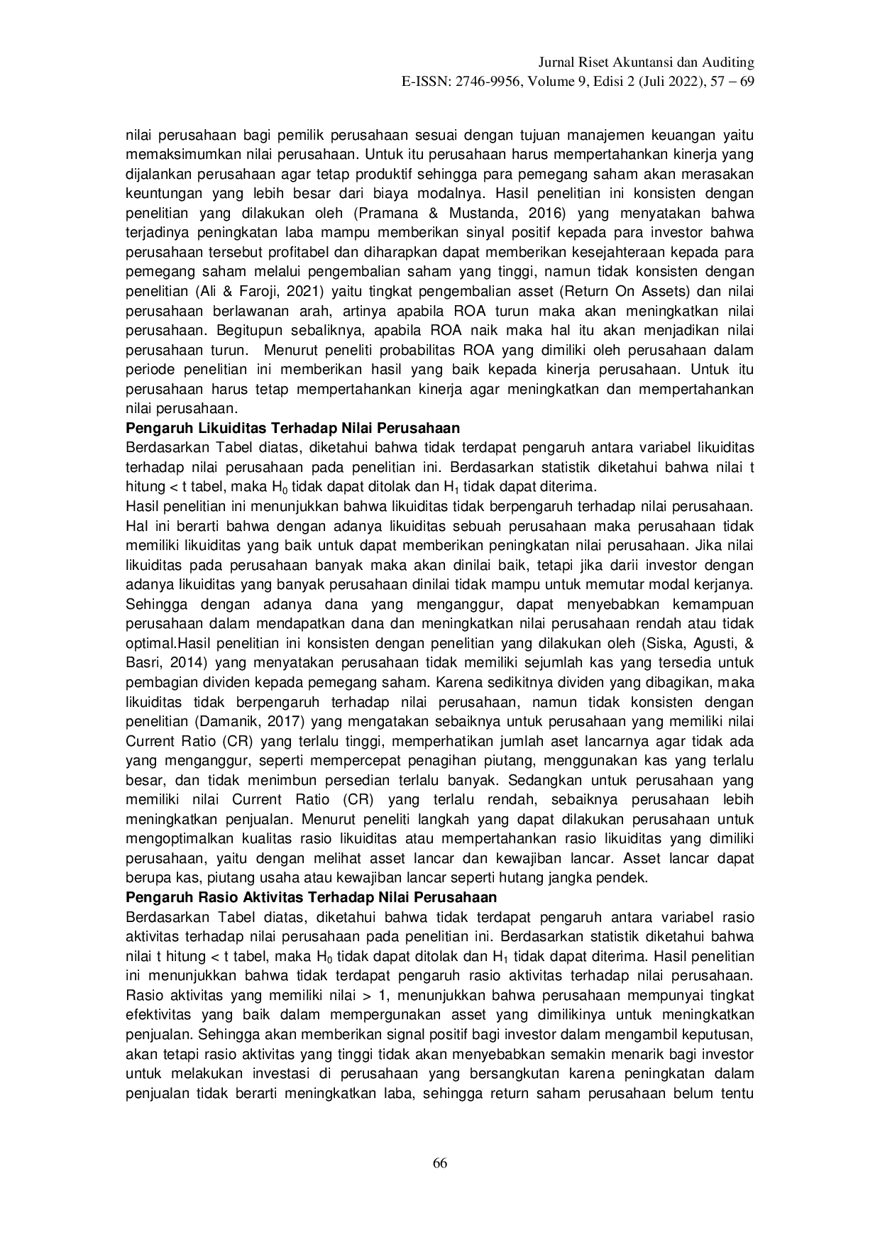 juris Faktor Faktor yang Mempengaruhi Nilai Perusahaan Pada Perusahaan Pertambangan yang Terdaftar di Bursa Efek Indonesia Pada Tahun 2017 2020