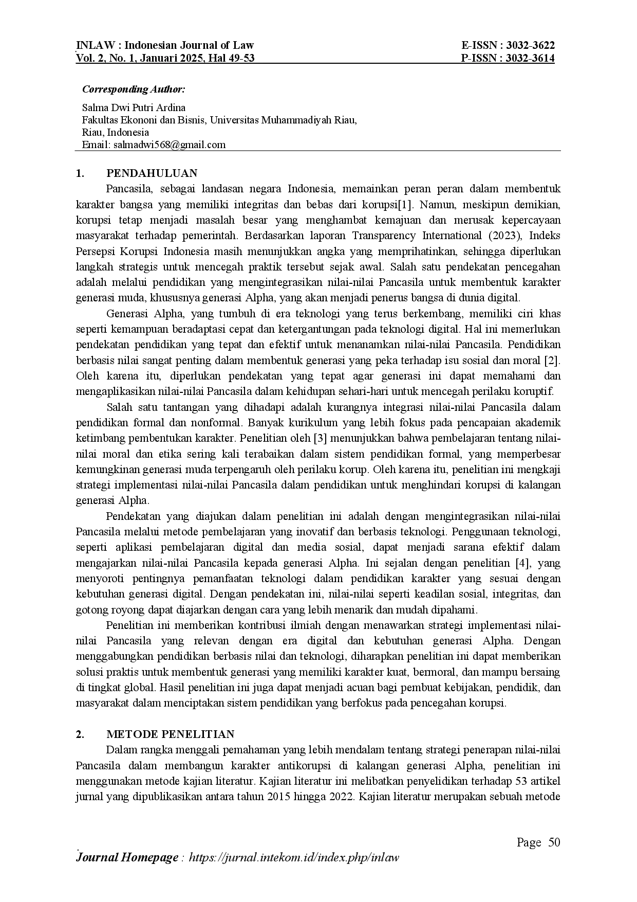 juris Strategi Penerapan Nilai Pancasila untuk Mencegah Korupsi di Kalangan Gen Alpha Melalui Pendidikan