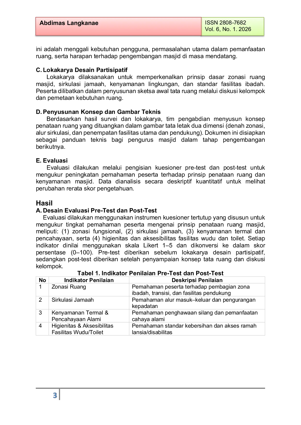JURIS Pendampingan Perencanaan dan Penataan Ruang Masjid Muhammadiyah Hj Ulwiah Tenriajeng di Kecamatan Sendana Kota Palopo