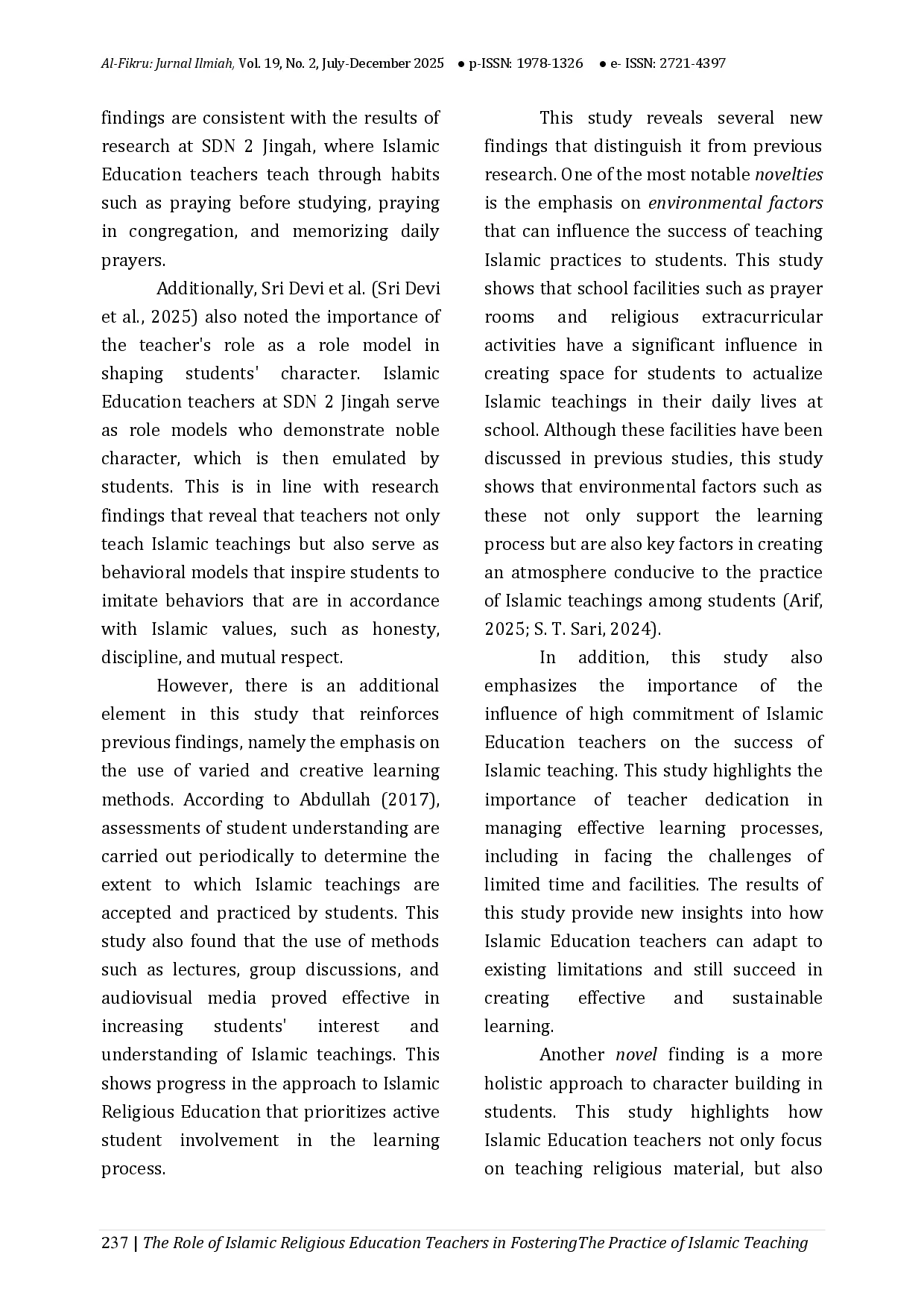 juris The Role of Islamic Religious Education Teachers in Fostering the Practice of Islamic Teachings Among Students