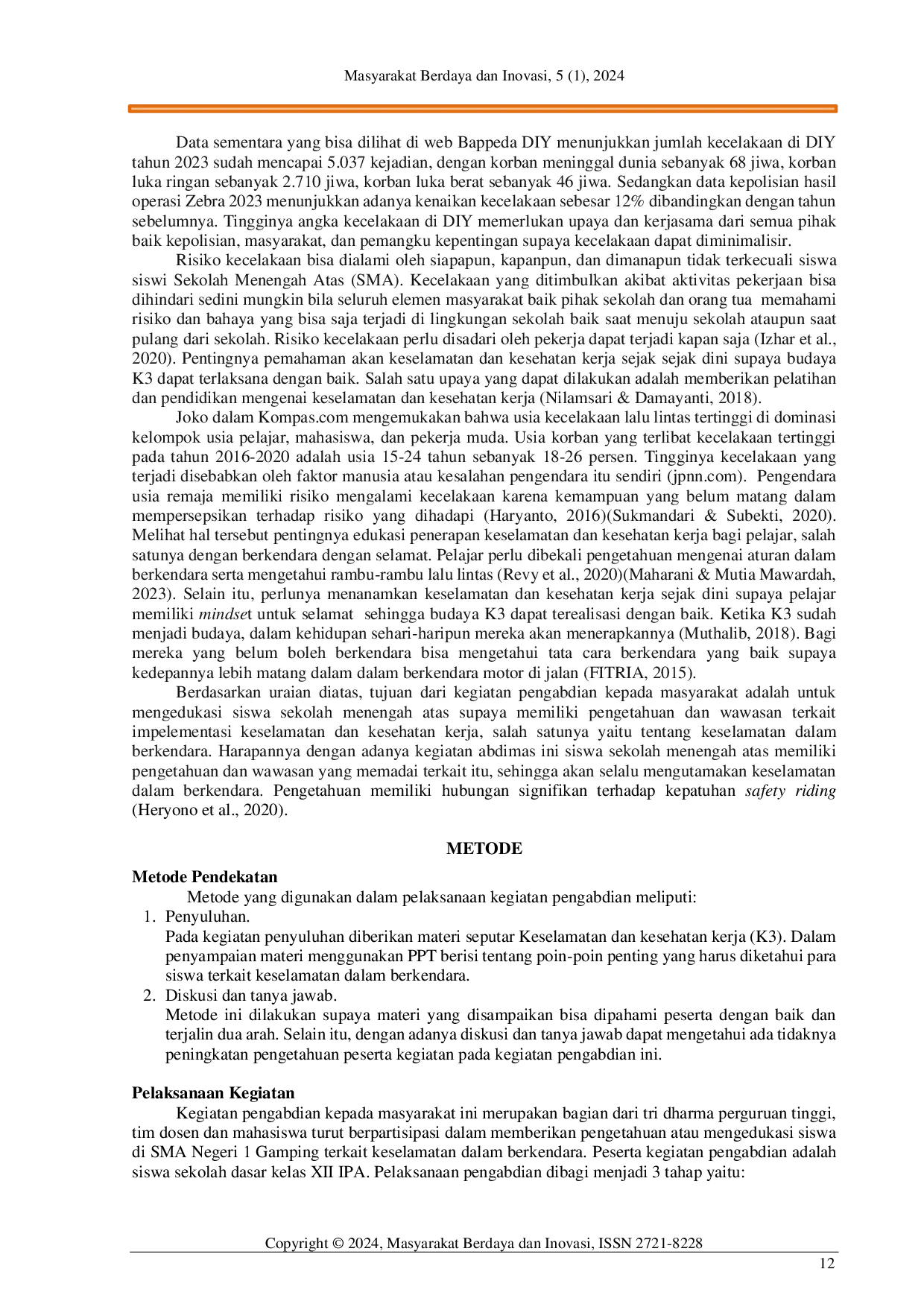 JURIS Edukasi Keselamatan Berkendara Bagi Siswa SMA