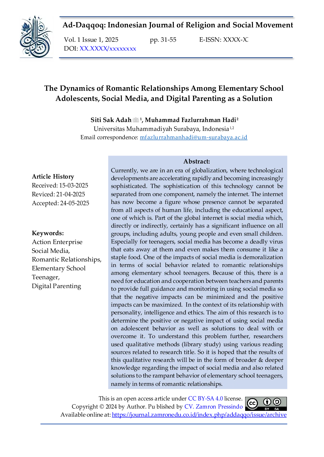 JURIS The Dynamics of Romantic Relationships Among Elementary School Adolescents Social Media and Digital Parenting as a Solution
