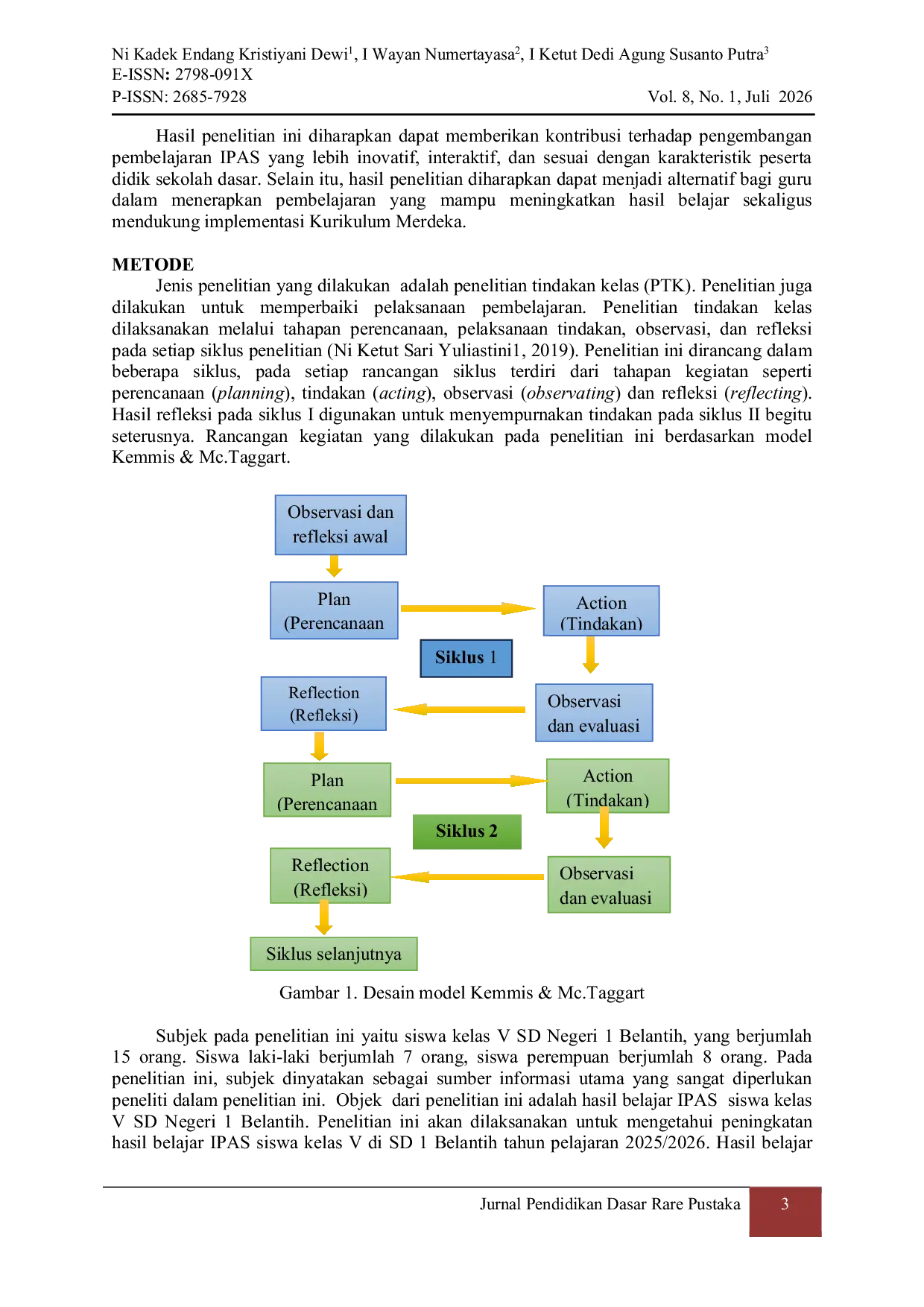 JURIS Implementasi Model Pembelajaran Problem Based Learning PBL Berbantuan Kuis Interaktif Wordwall untuk Meningkatkan Hasil Belajar IPAS Siswa Kelas V SD 1 Belantih Tahun Ajaran 2025 2026