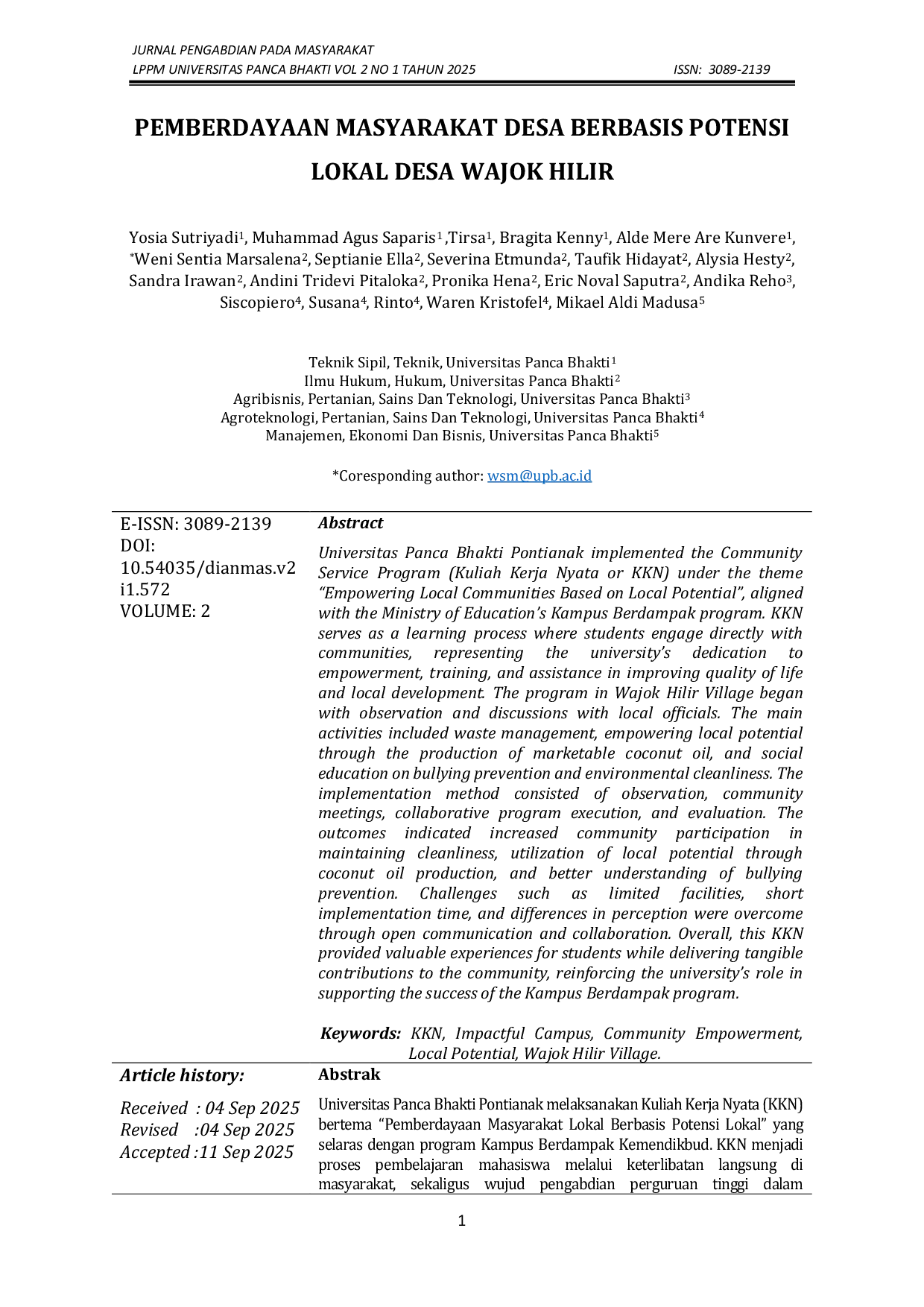JURIS Pemberdayaan Masyarakat Desa Berbasis Potensi Lokal