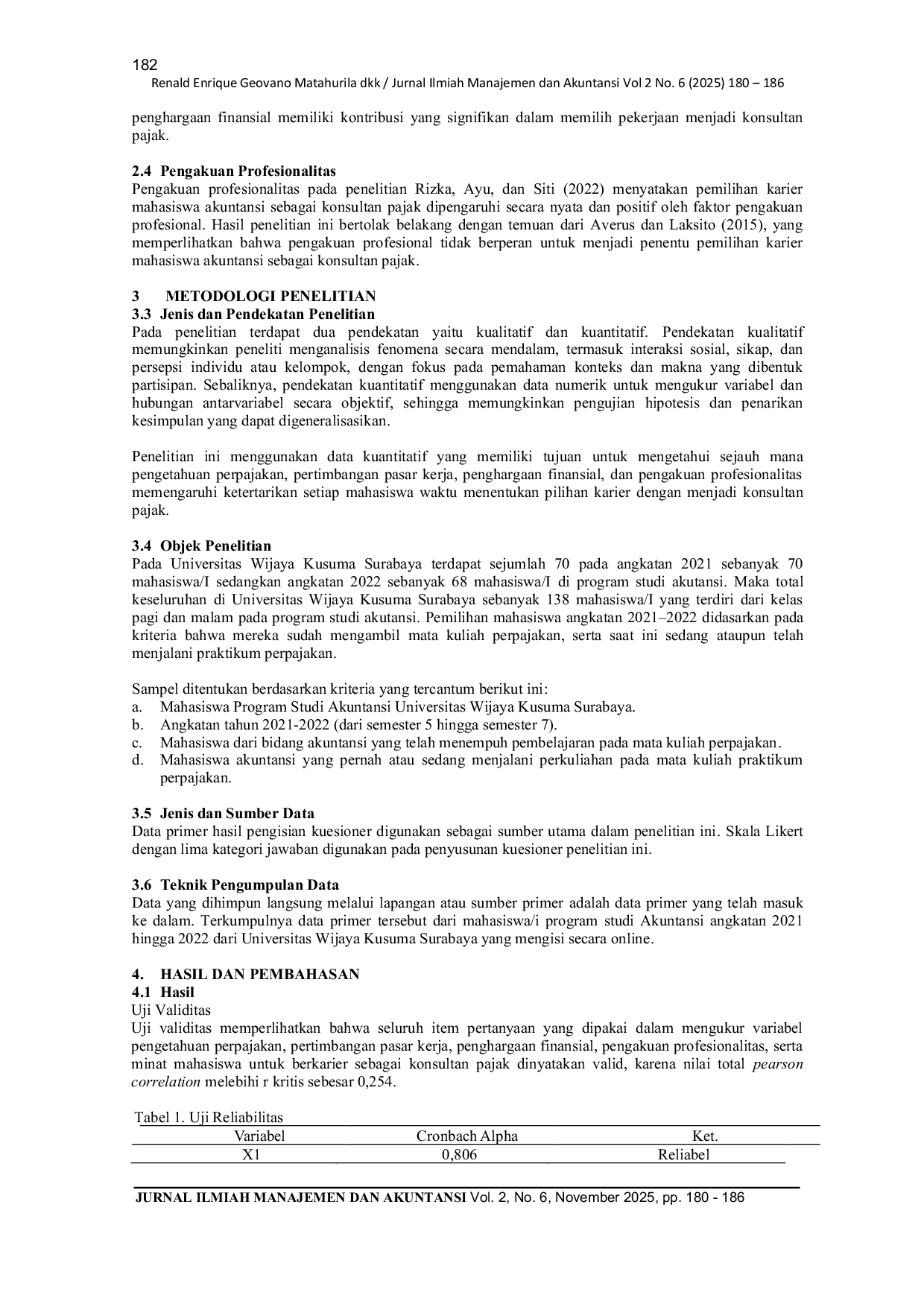 JURIS Faktor Faktor yang Mempengaruhi Minat Mahasiswa dalam Memilih Karir sebagai Konsultan Pajak