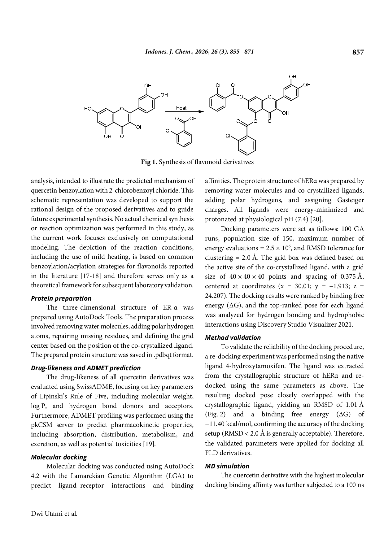 JURIS Design and Computational Analysis of 2 Chlorobenzoylated Quercetin Derivatives as Inhibitors of Estrogen Receptor Alpha