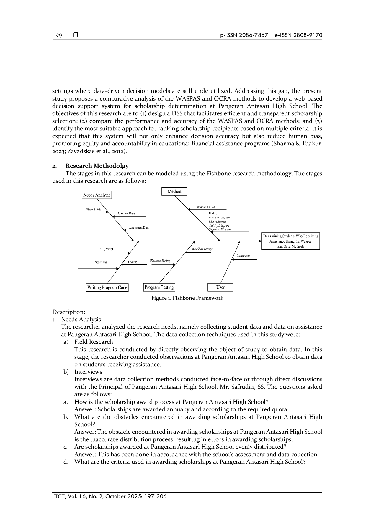 JURIS Comparison of the Waspas Method with the OCRA Method in Determining Web Based Aid Recipients