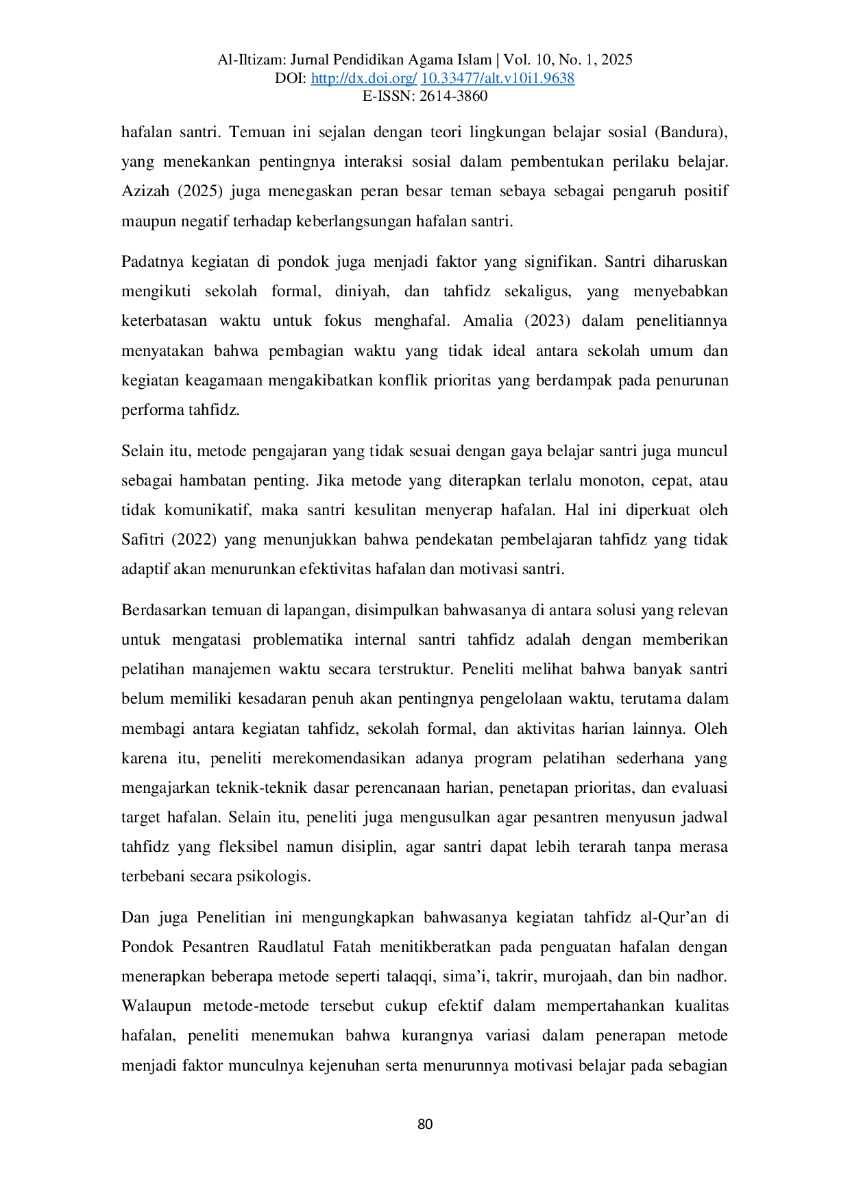 JURIS Analisis problematika santri tahfidz alquran di pondok pesantren raudlatul fatah puspan maron probolinggo Analisis problematika santri tahfidz alquran di pondok pesantren raudlatul fatah puspan maron