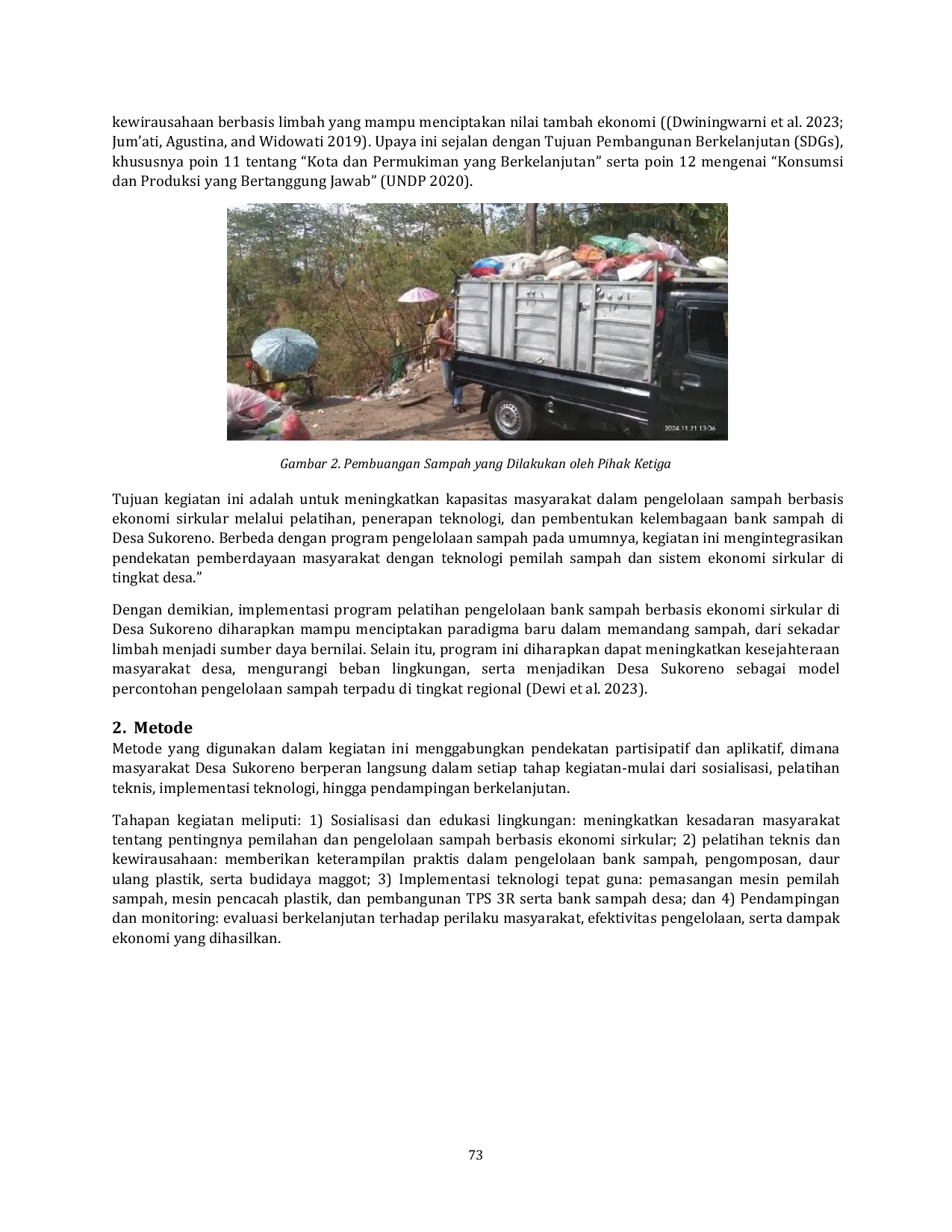 JURIS Pelatihan Pemberdayaan Masyarakat Dalam Pengelolaan Bank Sampah Berbasis Ekonomi Sirkular Di Sukoreno Prigen Pasuruan