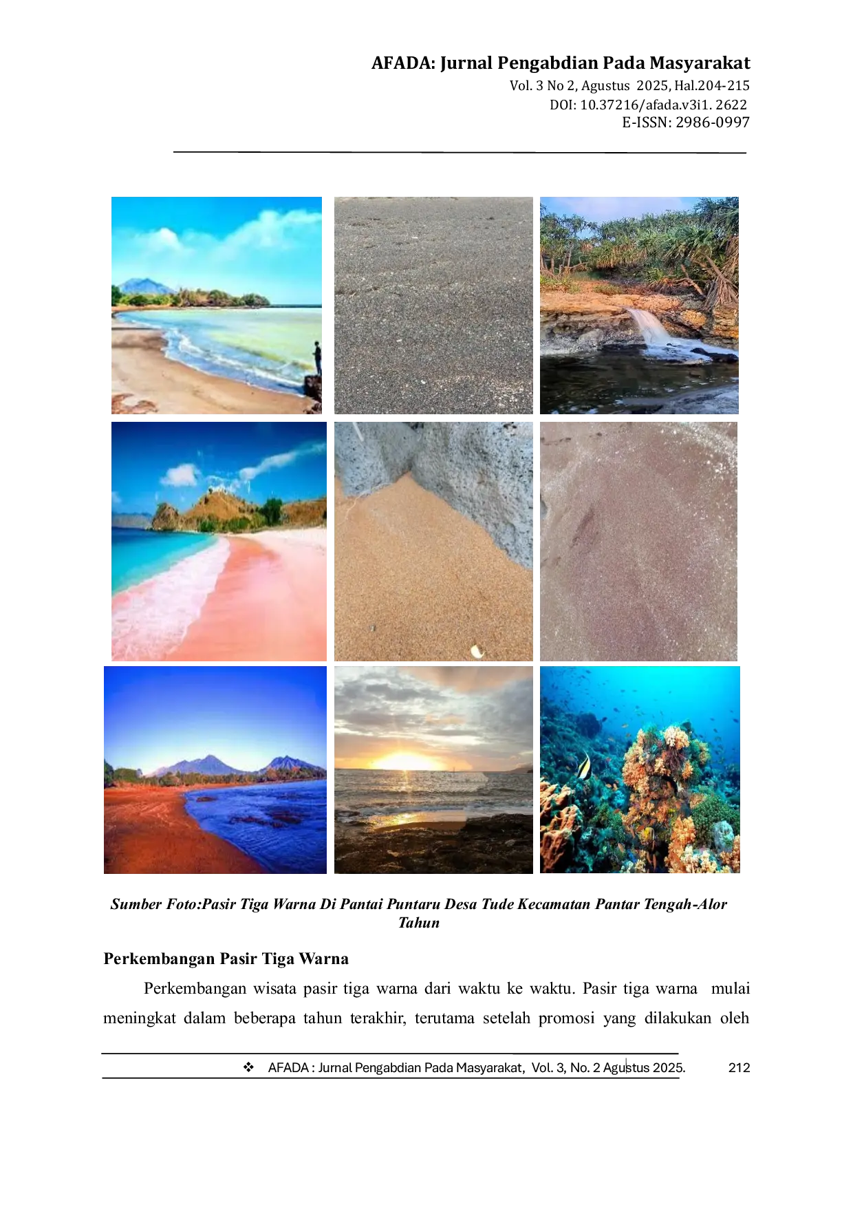 JURIS Wisata Berbasis Alam Pasir Tiga Warna Di Desa Tude Kecamatan Pantar Tengah Kabupaten Alor