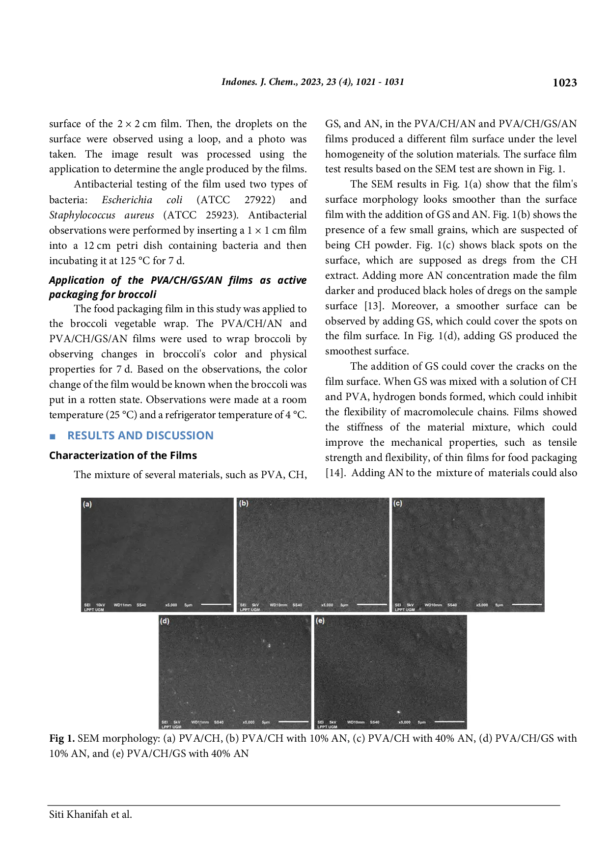 JURIS Physical Properties of Polyvinyl Alcohol Chitosan Films with the Addition of Anthocyanin Extract from Butterfly Pea for Food Packaging Applications