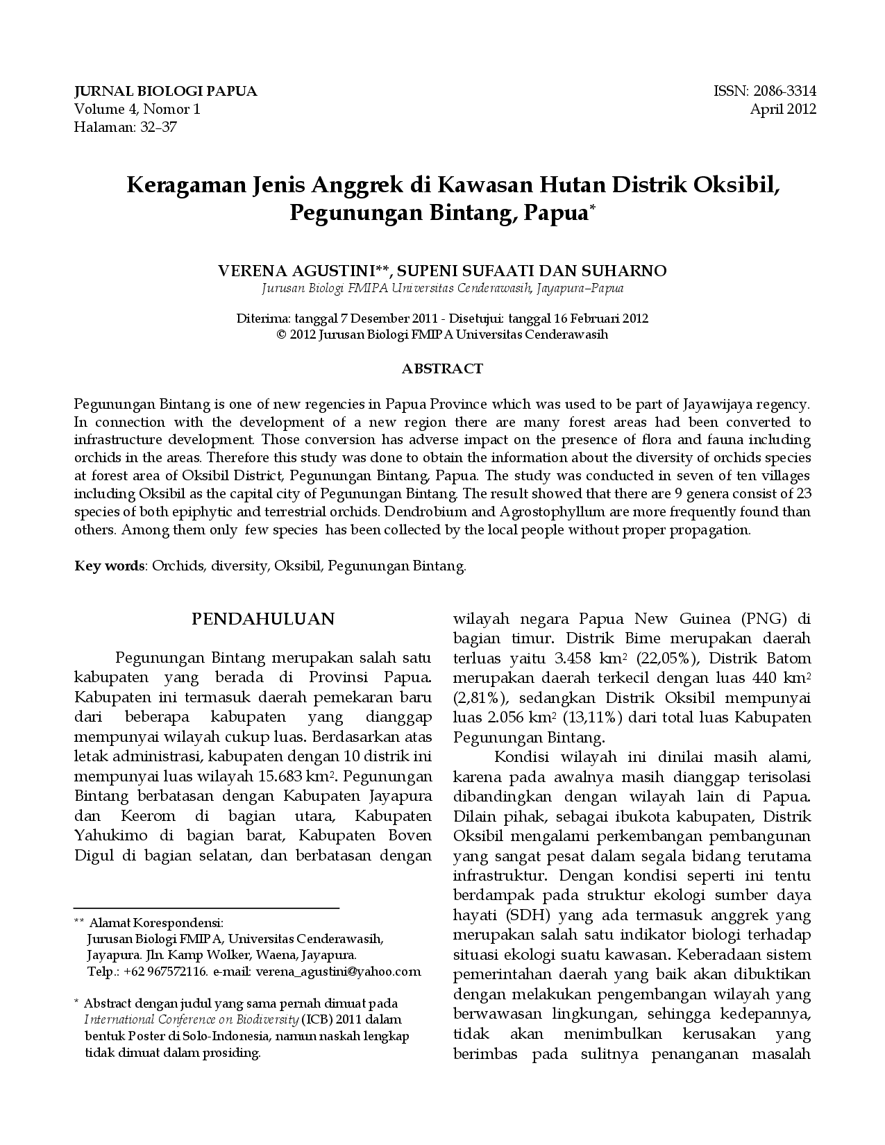 juris Keragaman Jenis Anggrek di Kawasan Hutan Distrik Oksibil Pegunungan Bintang Papua