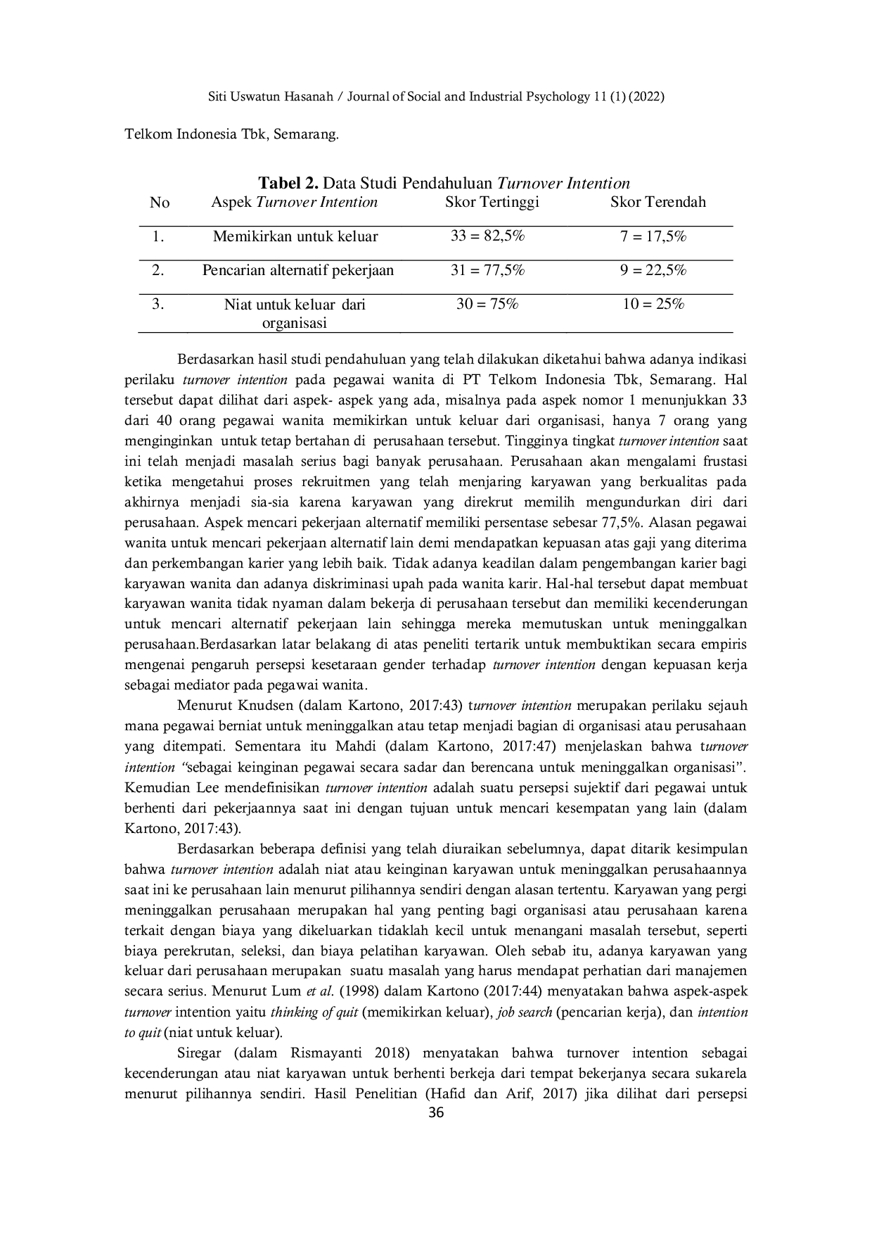 JURIS Pengaruh Persepsi Kesetaraan Gender Terhadap Turnover Intention dengan Kepuasan Kerja Sebagai Mediator