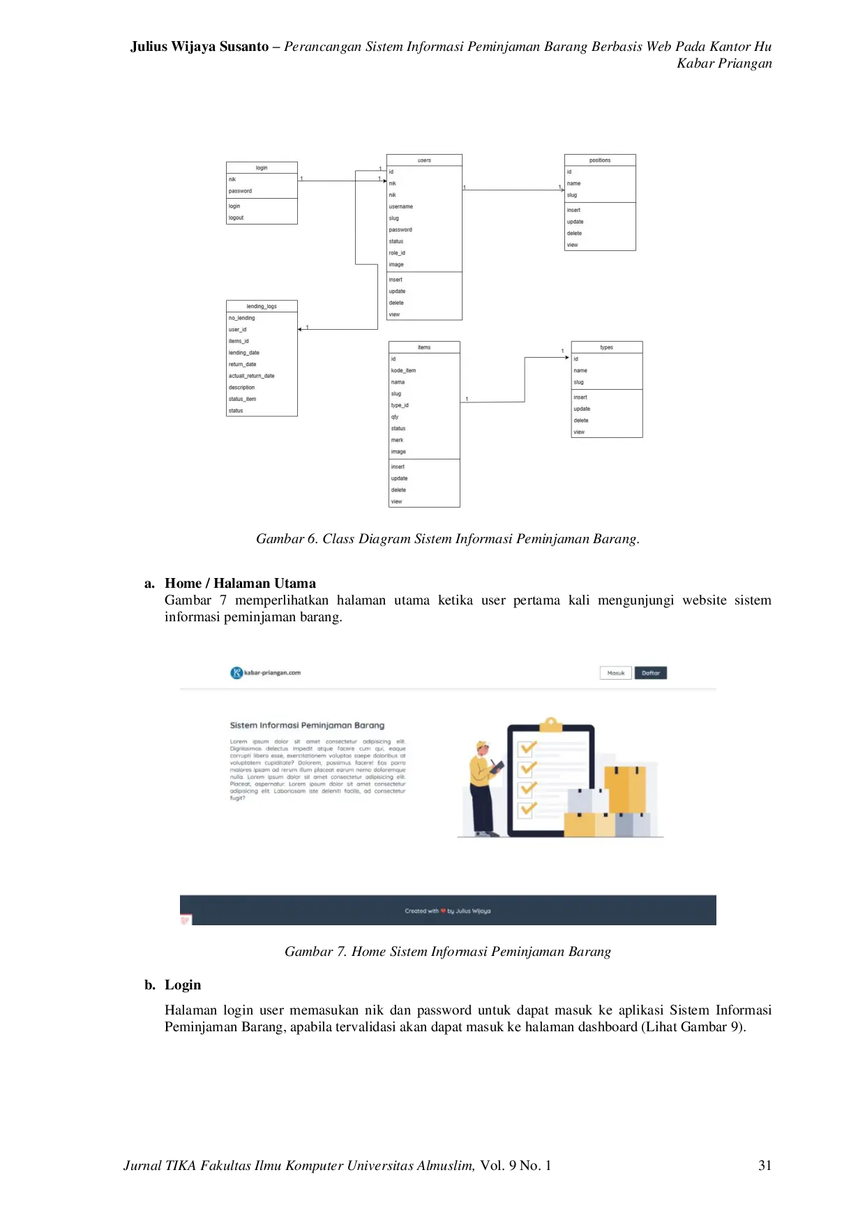 JURIS Design of Web Based Goods Lending System at HU Kabar Priangan Office