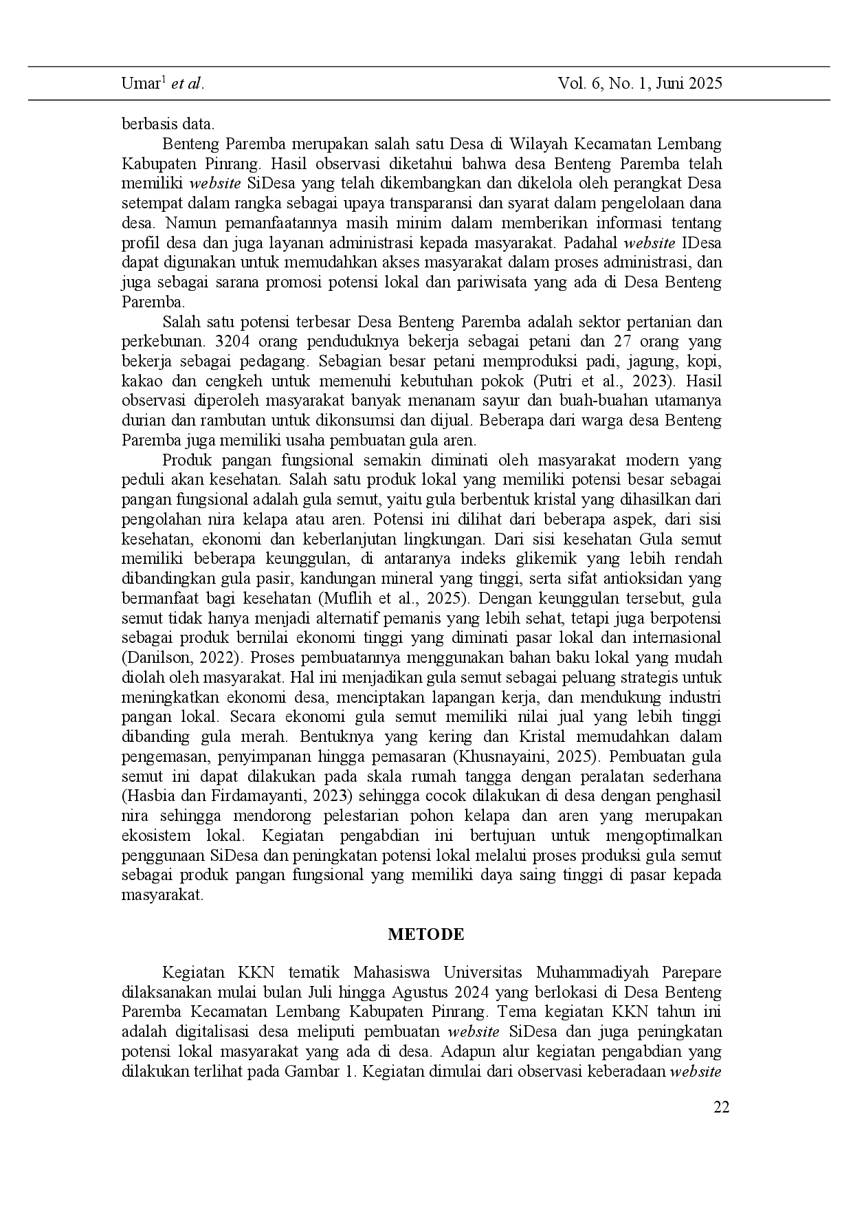 juris Optimizing SiDesa and Making Ant Sugar as a Functional Food Product with High Economic Value
