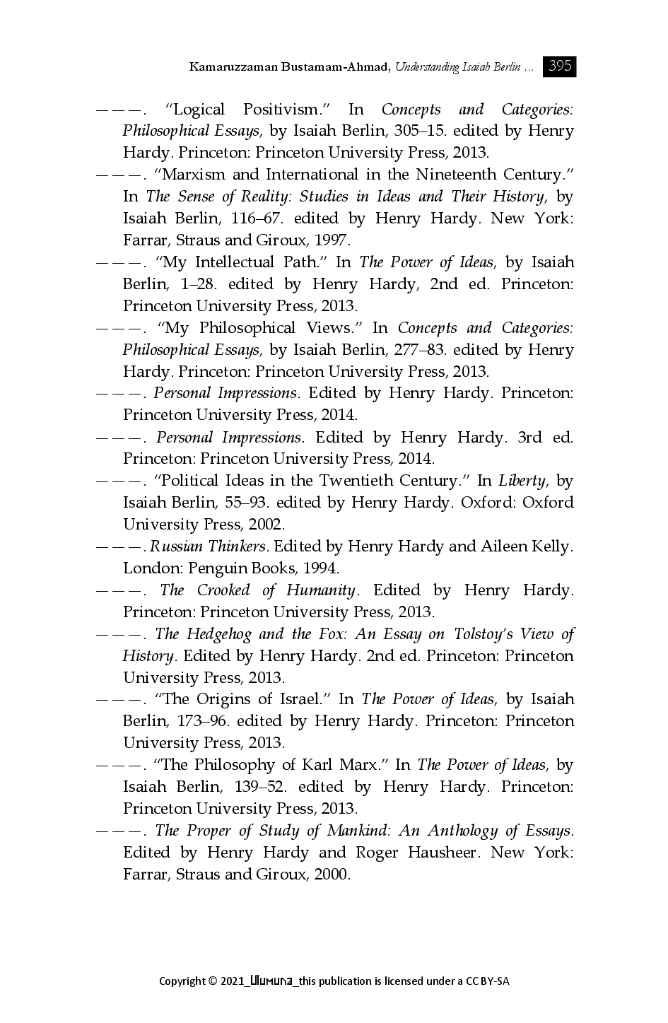 juris Understanding Isaiah Berlin as Historian of Ideas Lessons Learned for Muslim Scholars in Indonesia