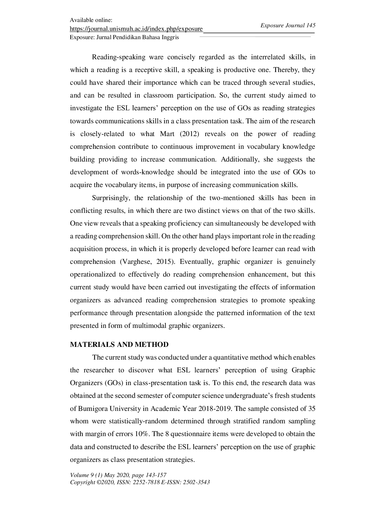 JURIS ESL Learners Perception on the Use of the Graphic Organizers GOs as Class Presentation Strategies