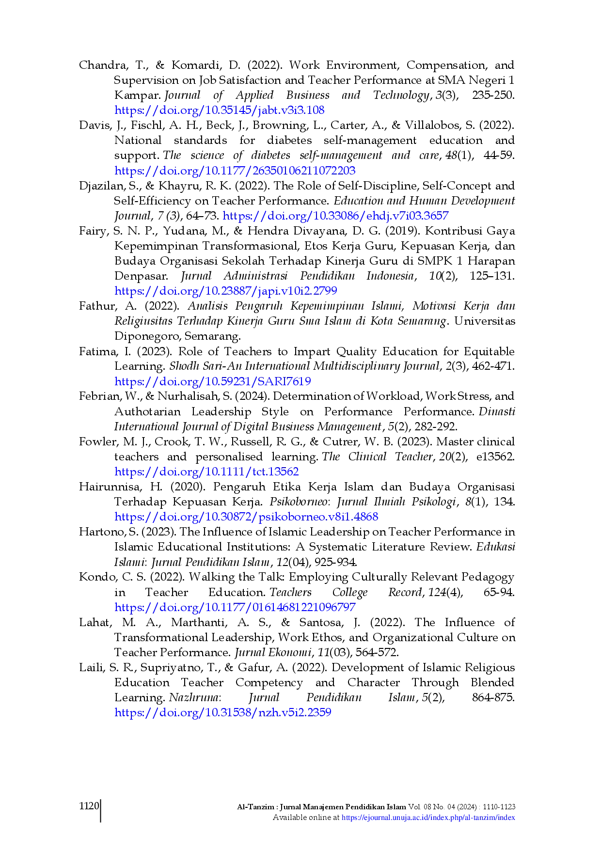 juris Exploring the Impact of Islamic Leadership Work Ethic and Discipline on Job Satisfaction and Teacher Performance in Madrasah