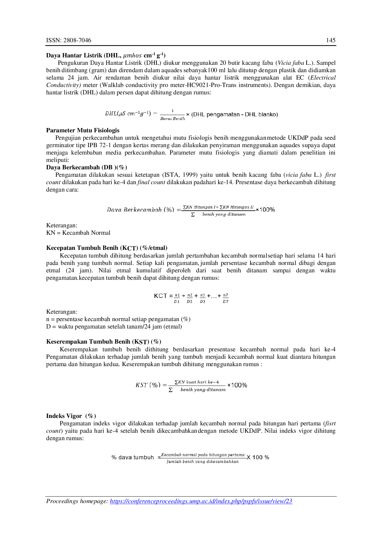JURIS Pengaruh Jenis Kemasan dan Kondisi Ruang Penyimpanan terhadap Viabilitas dan Vigor Benih Kacang Faba Vicia faba L