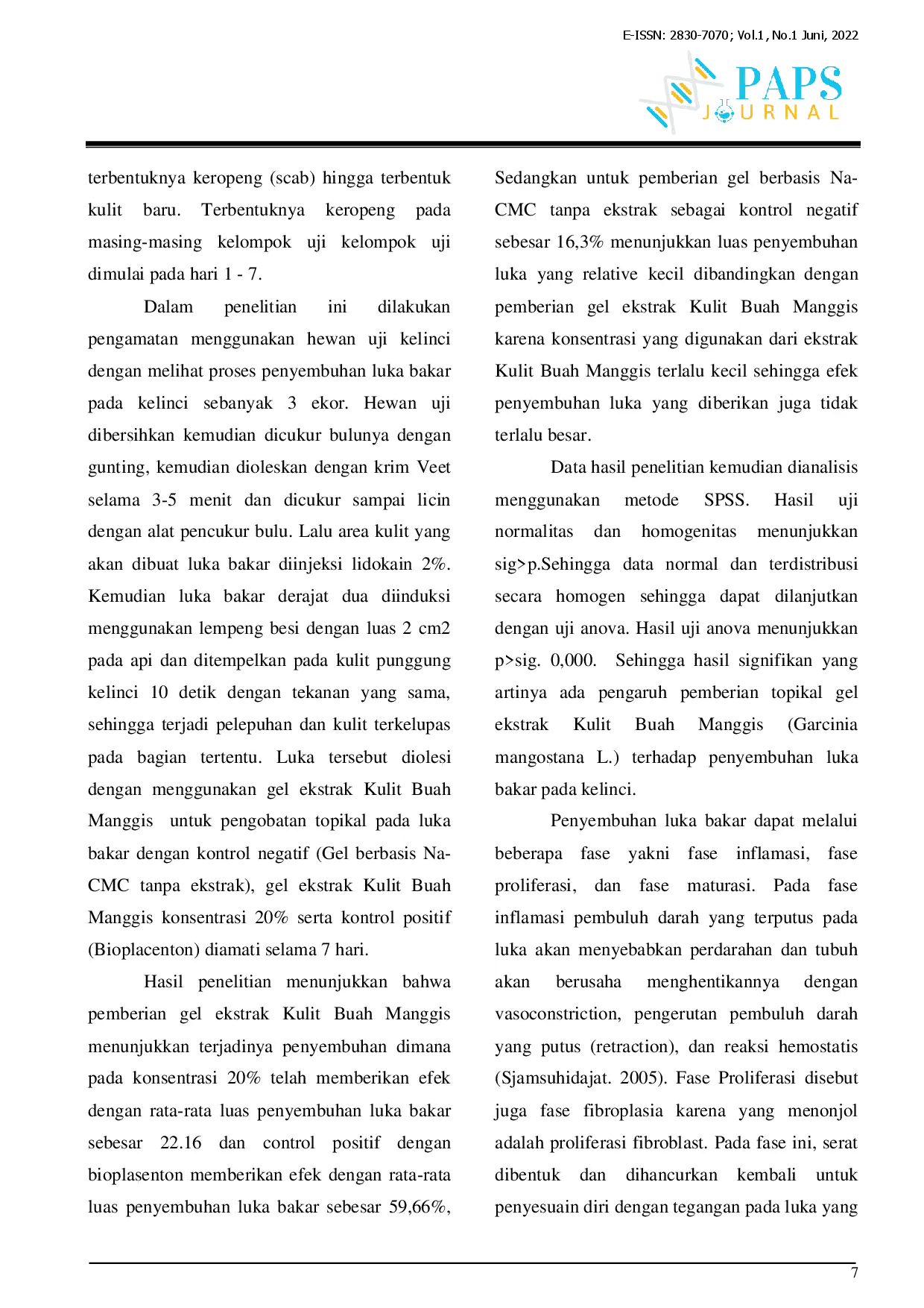 juris Pengaruh Pemberian Topikal Gel Ekstrak Kulit Buah Manggis Garcinia Mangostana L Terhadap Penyembuhan Luka Bakar Vulnus Combustion Pada Kelinci Oryctolagus Cuniculus