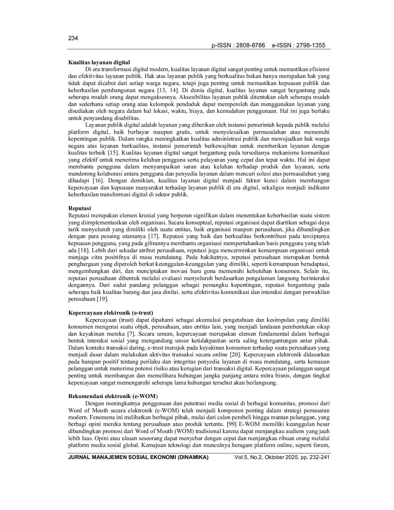 JURIS Pengaruh Layanan Digital Dan Reputasi Terhadap Kepuasan Pengguna Aplikasi SIAGA dan SIMANTAPS di Kantor Kejaksaan Negeri Banyuwangi