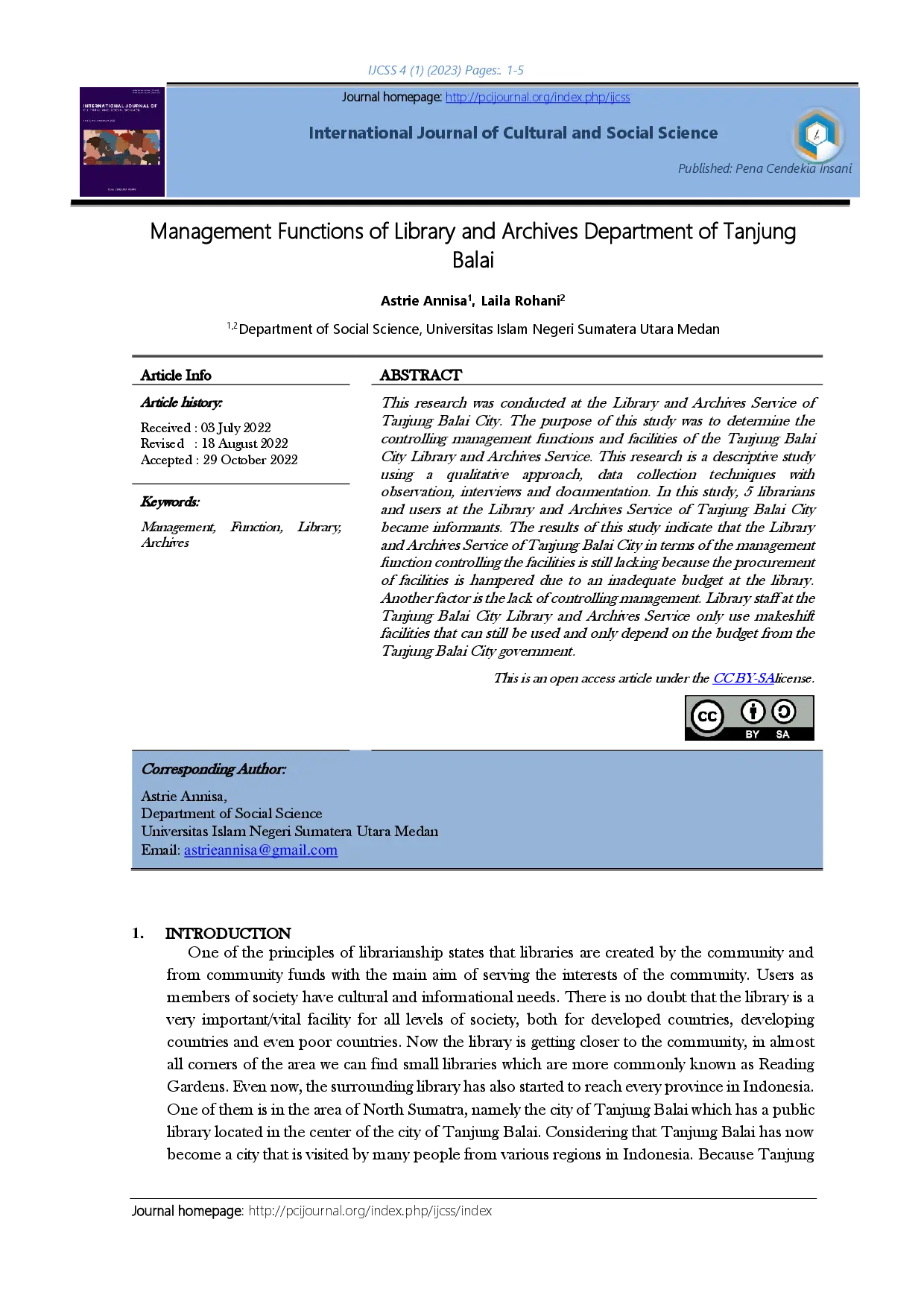 juris Management Functions of Library and Archives Department of Tanjung Balai
