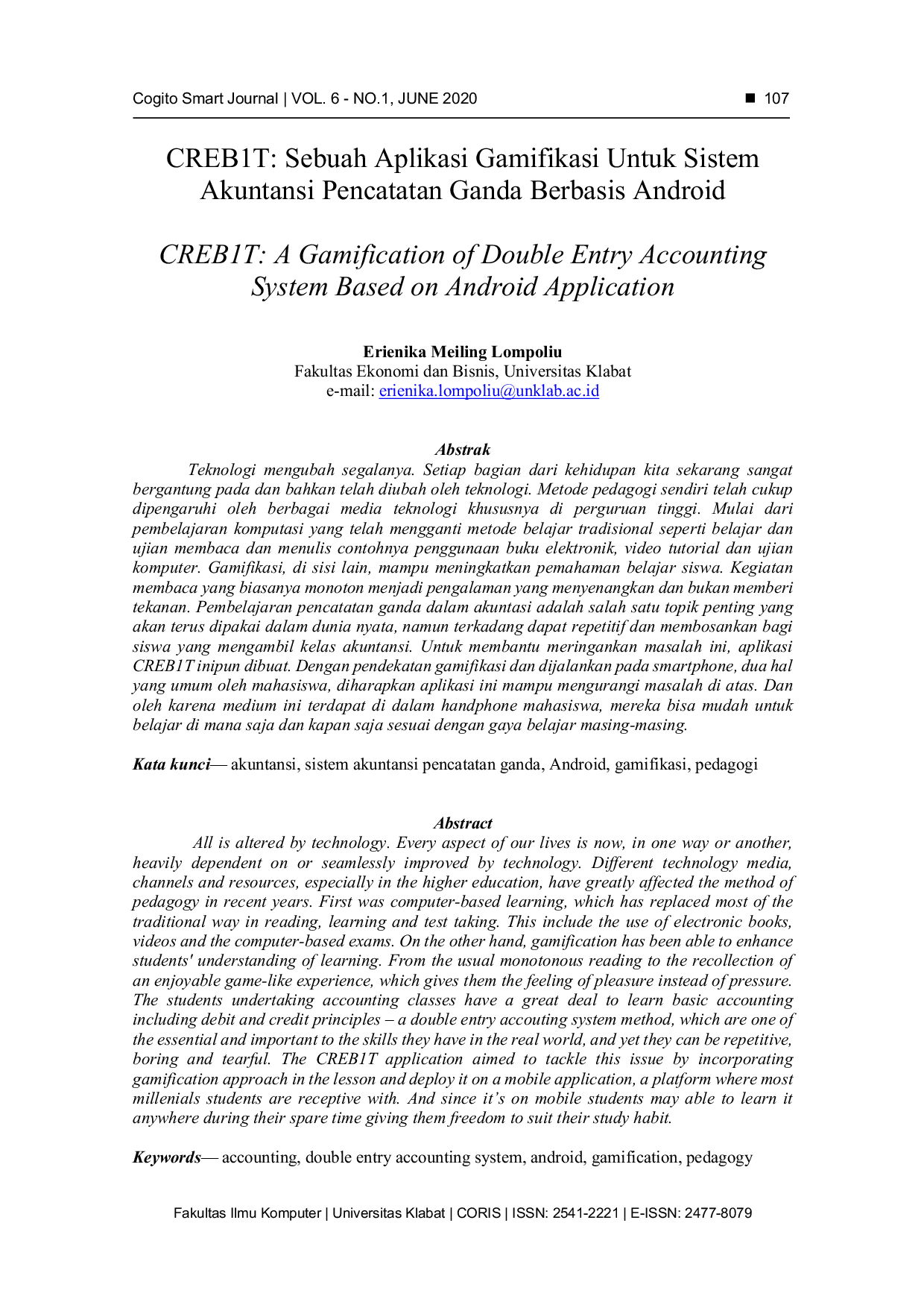 JURIS CREB1T A Gamification of Double Entry Accounting System Based on Android Application