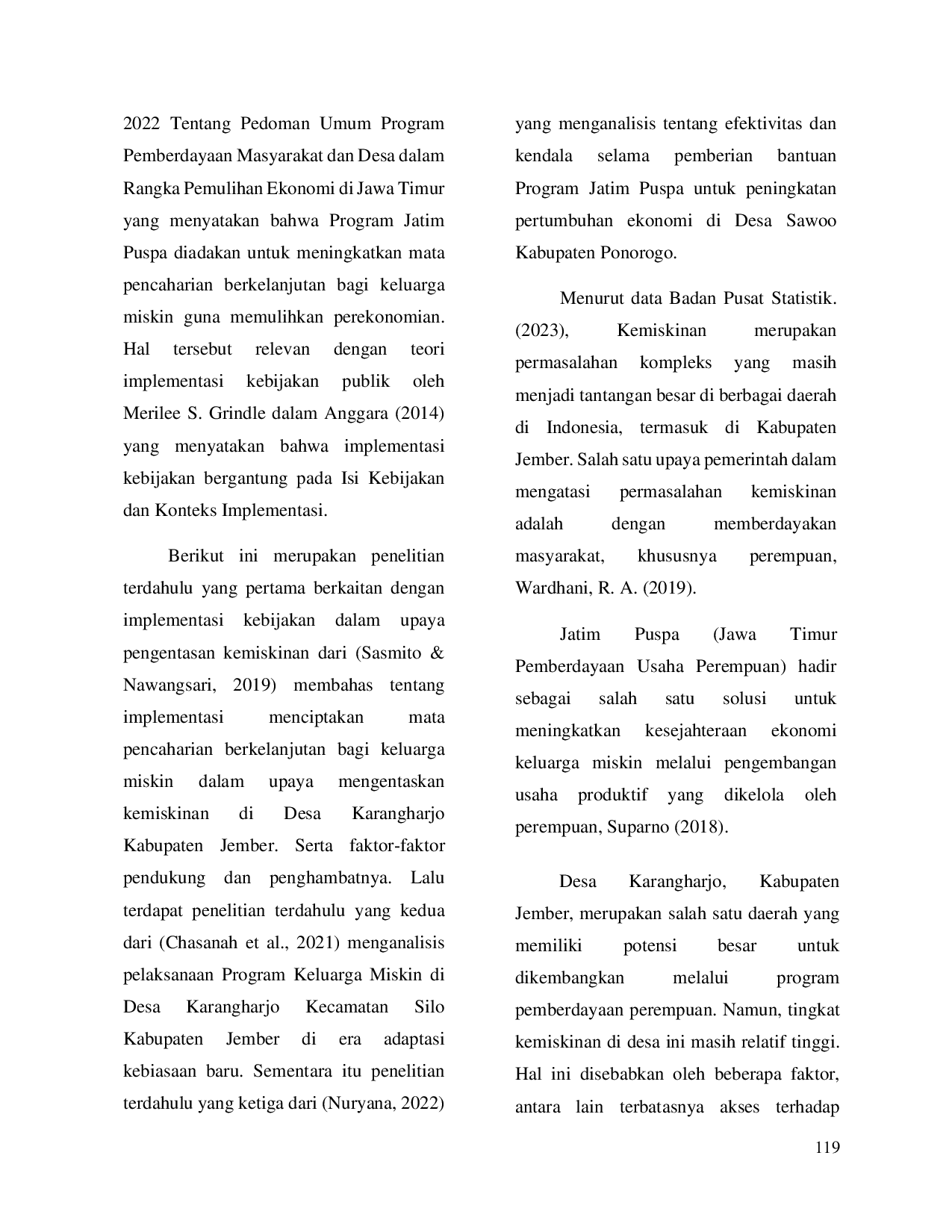 JURIS Evaluasi Program Jatim Puspa Jawa Timur Pemberdayaan Usaha Perempuan Dalam Menciptakan Mata Pencaharian Berkelanjutan Bagi Keluarga Miskin di Desa Karangharjo Kabupaten Jember