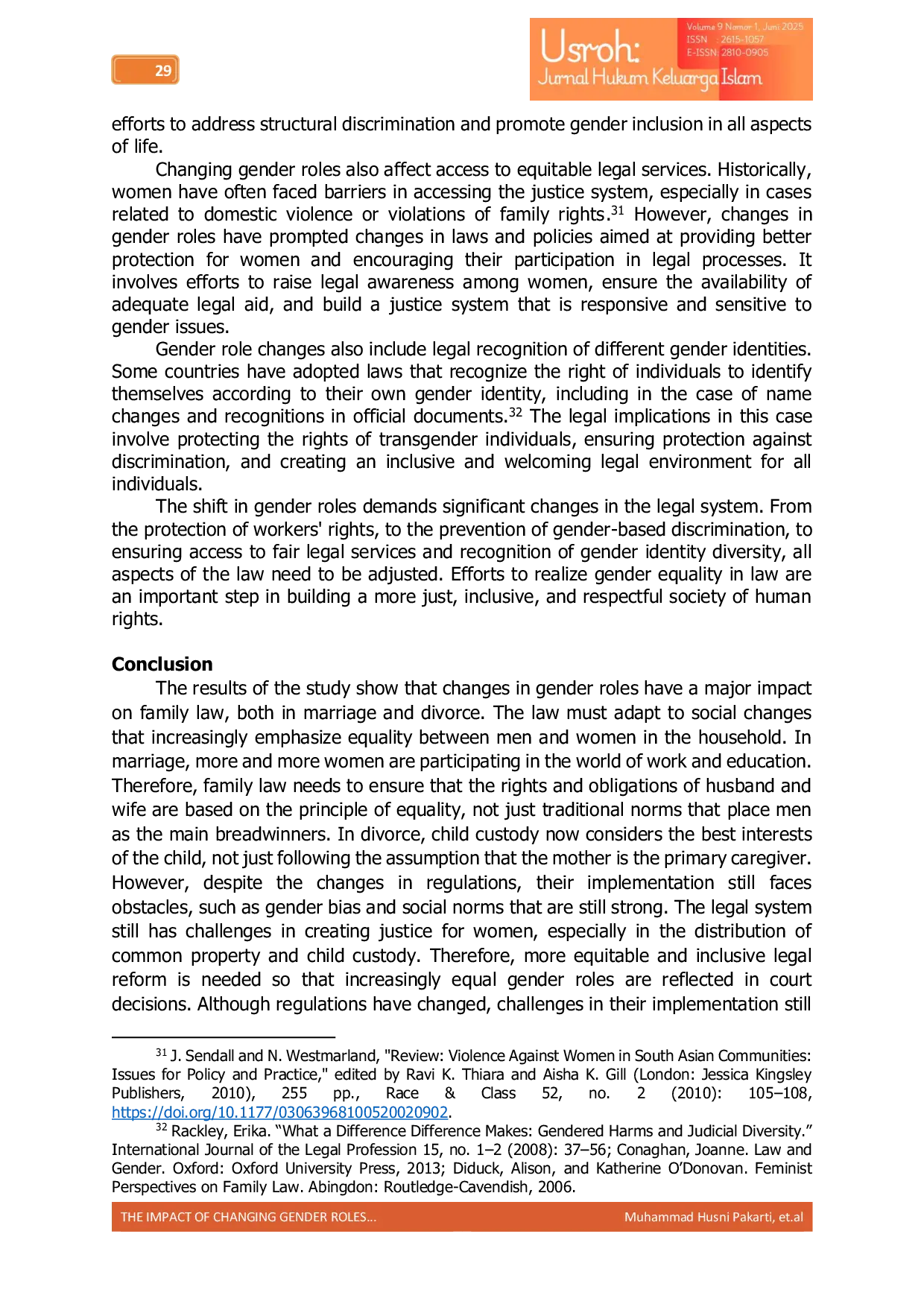 JURIS Changes In Gender Roles And Family Law Dynamics In Indonesia In The Digital Era