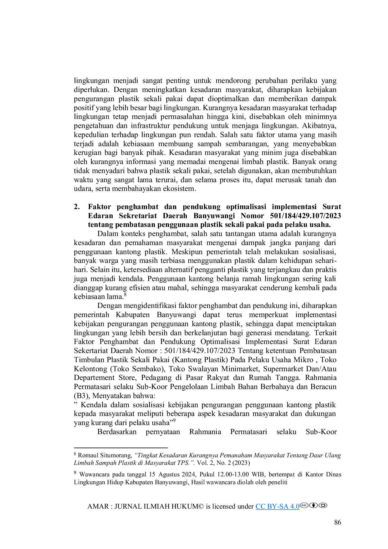 JURIS Tinjauan Hukum atas Implementasi Pembatasan Penggunaan Kantong Plastik Sekali Pakai