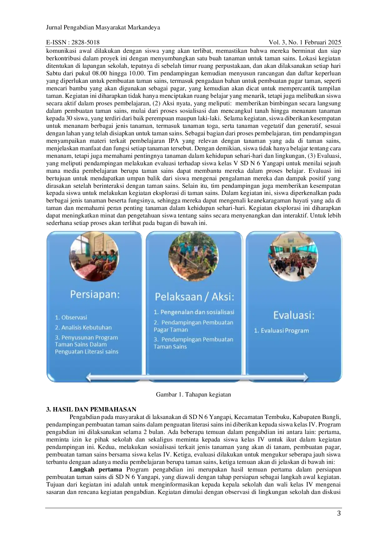 JURIS Pendampingan Pembuatan Taman Sains Dalam Penguatan Literasi Sains Siswa Kelas IV SD N 6 Yangapi