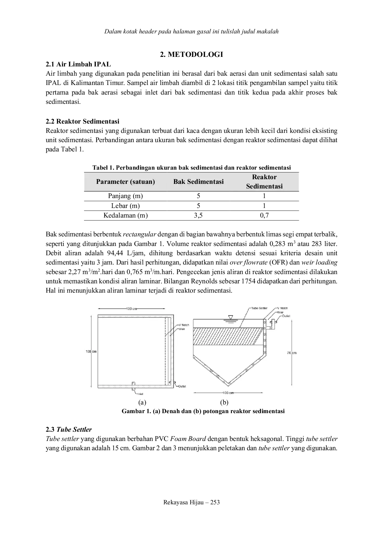 JURIS Pengaruh Kemiringan dan Diameter Tube Settler terhadap Kinerja Unit Sedimentasi