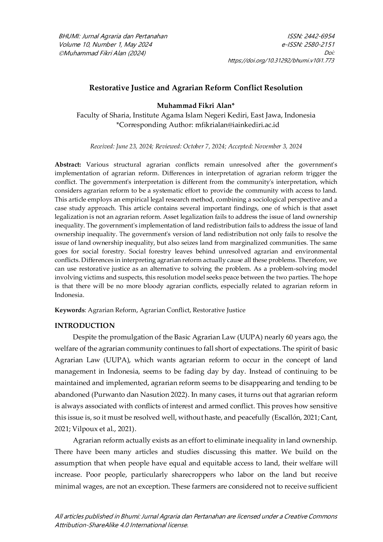 JURIS Restorative Justice and Agrarian Reform Conflict Resolution