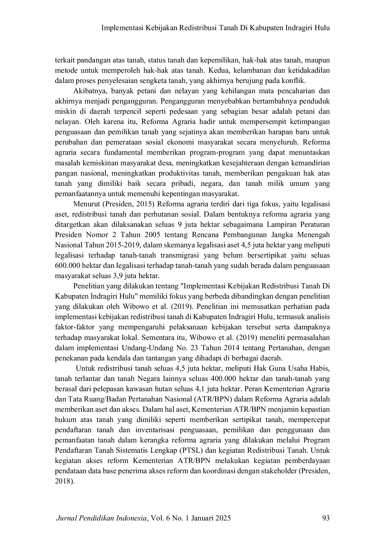 JURIS Implementasi Kebijakan Redistribusi Tanah Di Kabupaten Indragiri Hulu