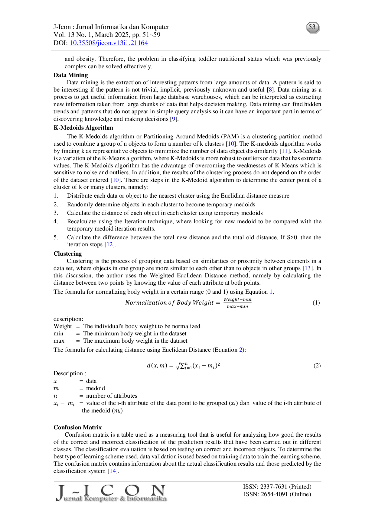 JURIS Website Design for Nutrition Status Classification of Toddlers Using UI X with K Medoids Algorithm