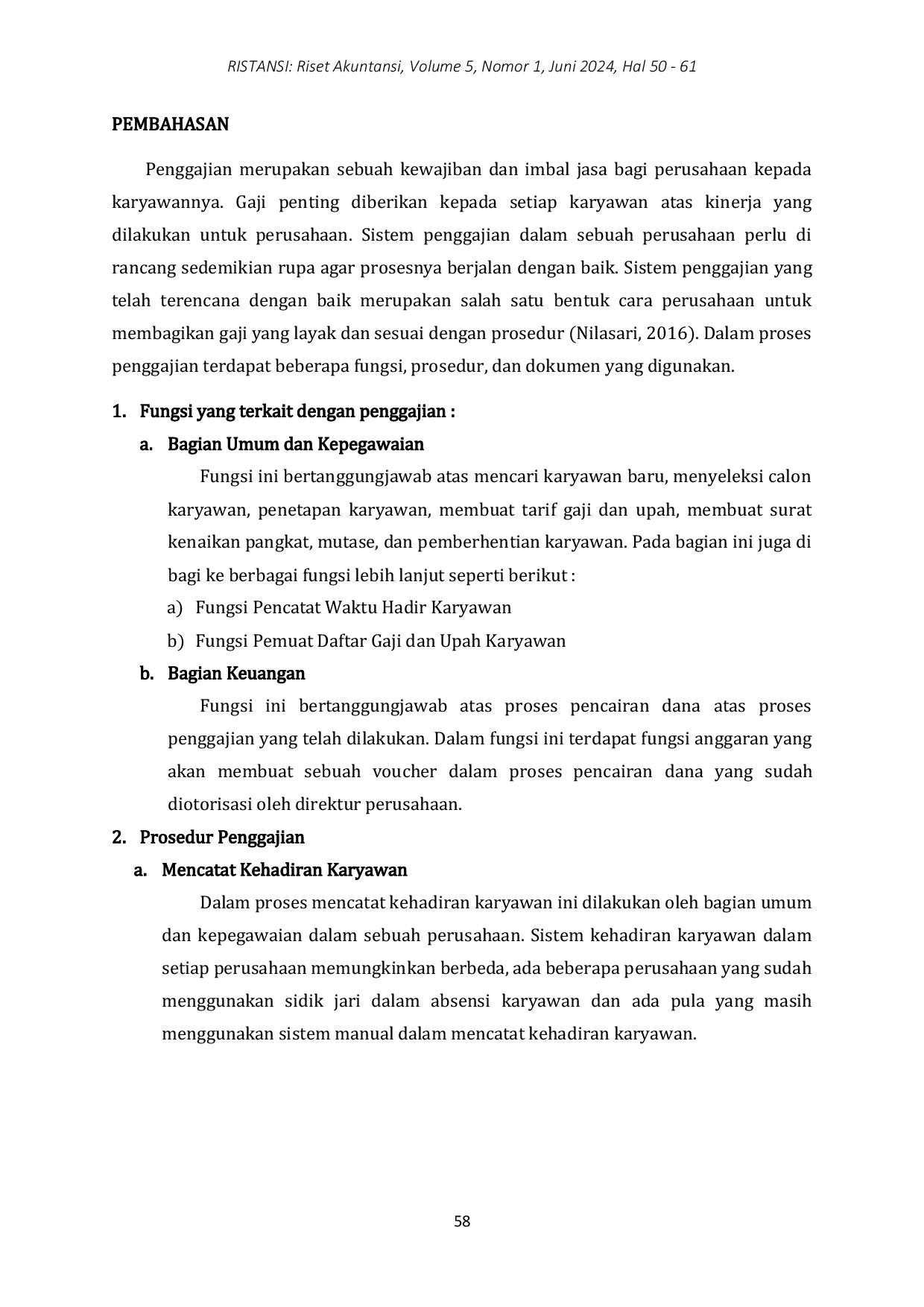 JURIS Analisis Sistem Penggajian Karyawan Perumda LT Kabupaten Magetan