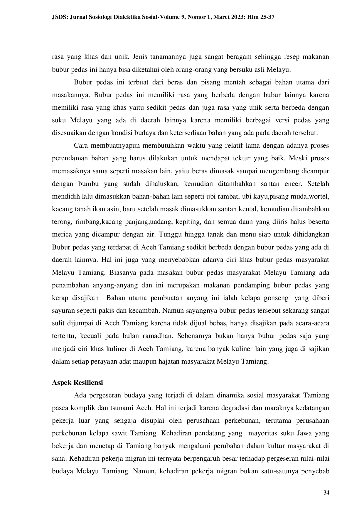 JURIS Adaptasi Etnis Melayu Tamiang Dalam Dinamika Sosial Dan Culture Masyarakat Aceh