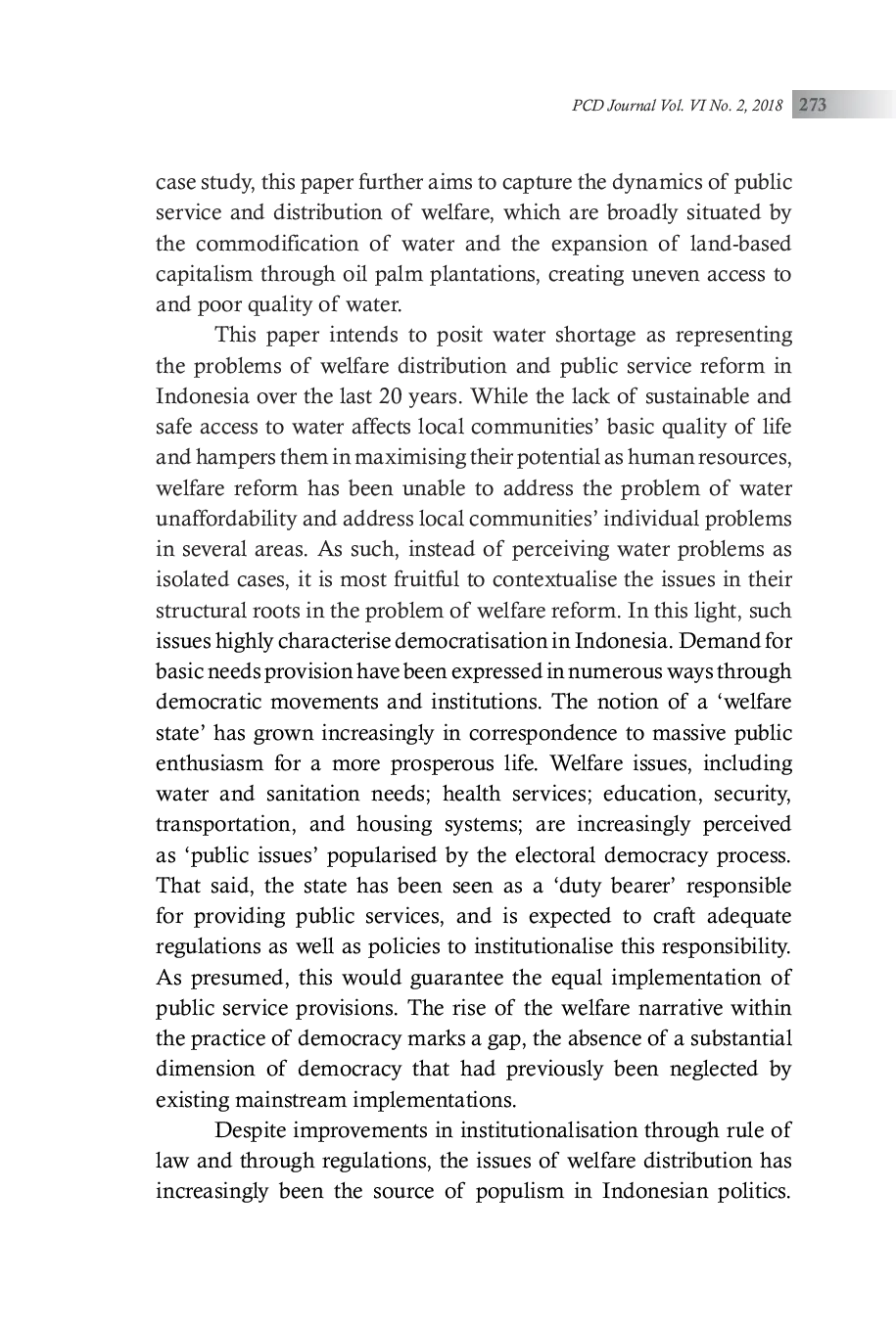 JURIS Mainstreaming Modernisation Risk Politics in Indonesia s Democratisation Towards Public Control of Welfare and Risk in Expanding Water Access