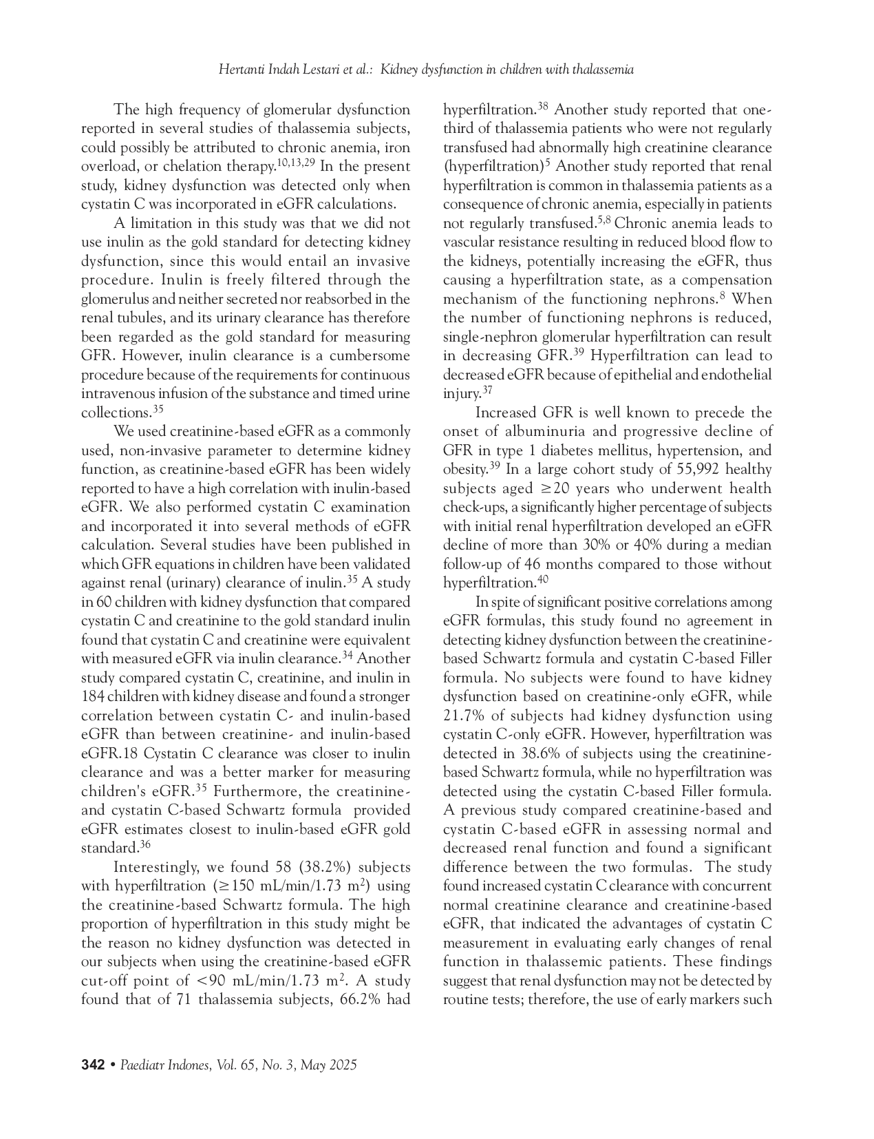 JURIS Kidney dysfunction in children with thalassemia