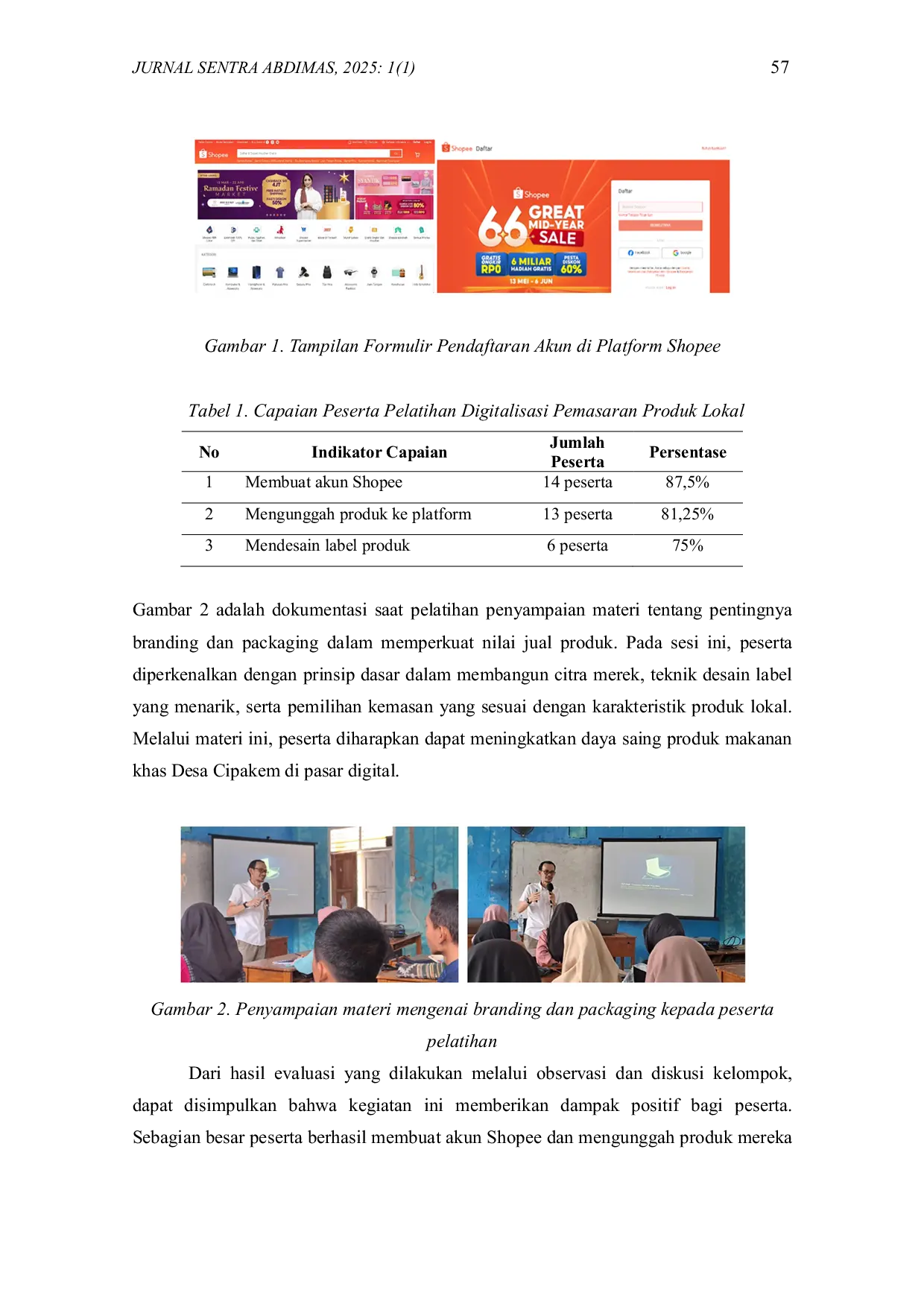 JURIS Pelatihan Digitalisasi Pemasaran Produk Lokal untuk Meningkatkan Daya Saing UMKM Desa Cipakem