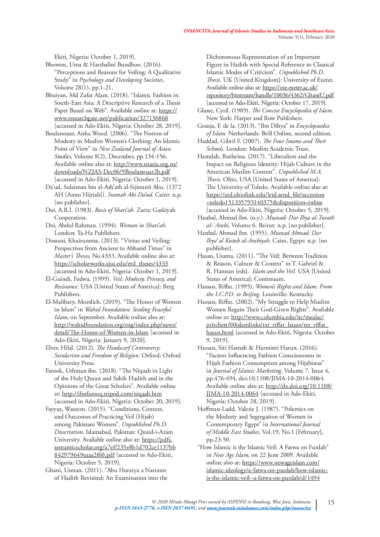 JURIS Investigating the Importance of Wearing Hijab by Muslim Women