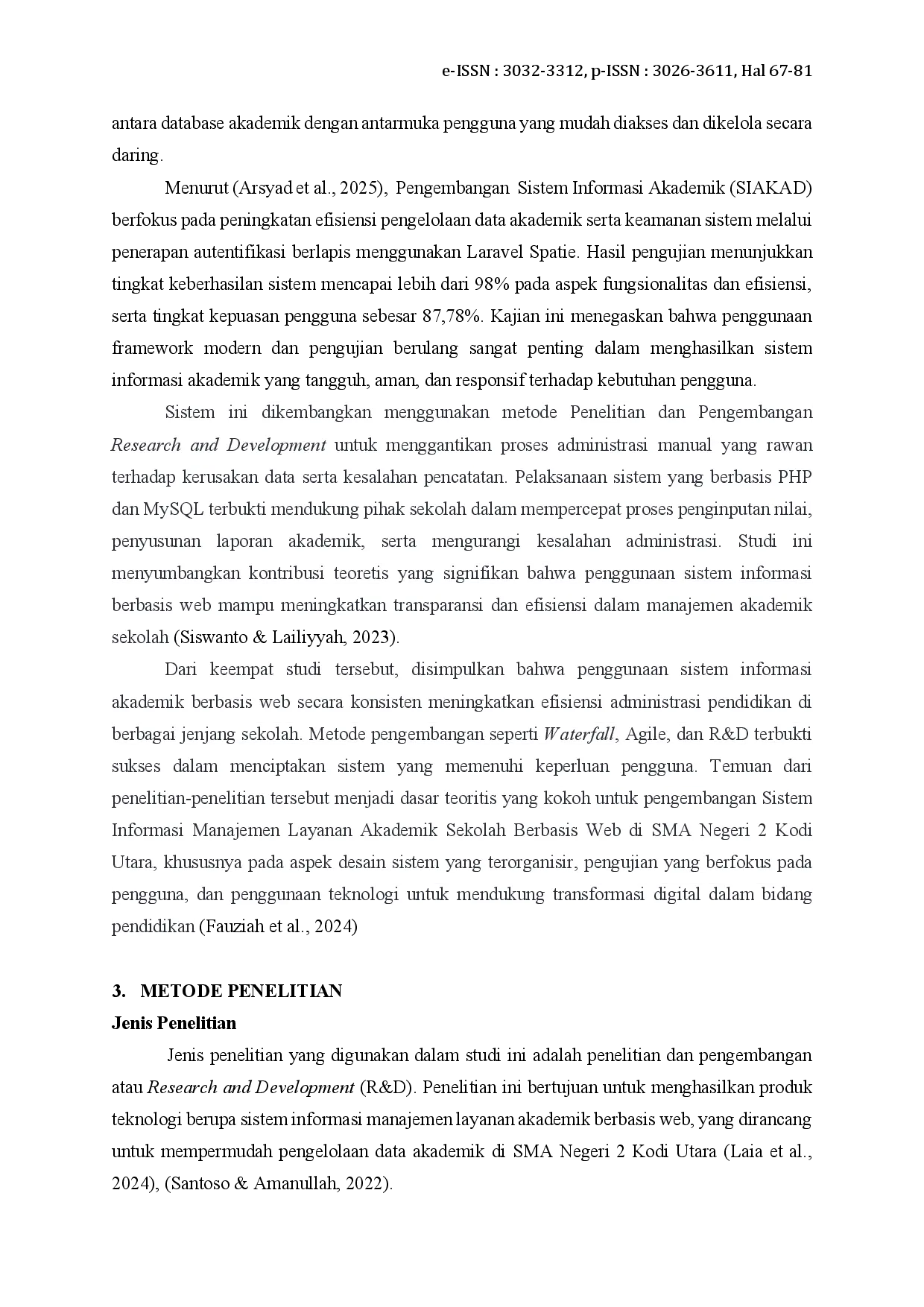 juris Sistem Informasi Manajemen Layanan Akademik Sekolah Berbasis Web pada SMA Negeri 2 Kodi Utara