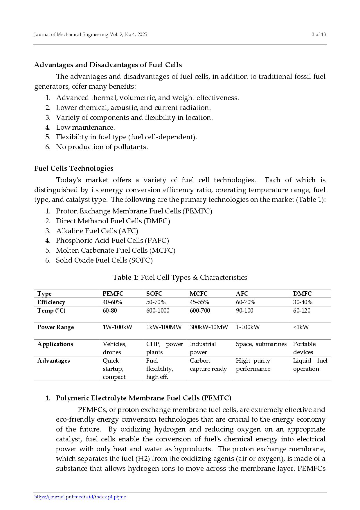 juris Development of Fuel Cell Technology and Applications A Review