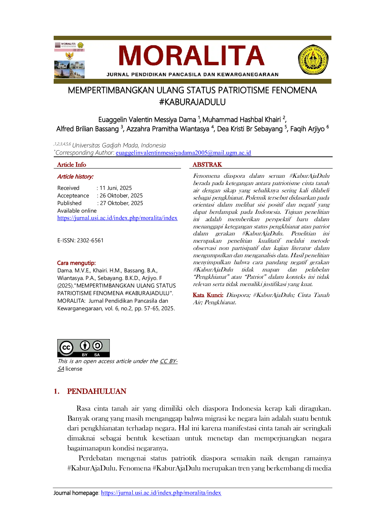 JURIS Mempertimbangkan Ulang Status Patriotisme Fenomena Kaburajadulu