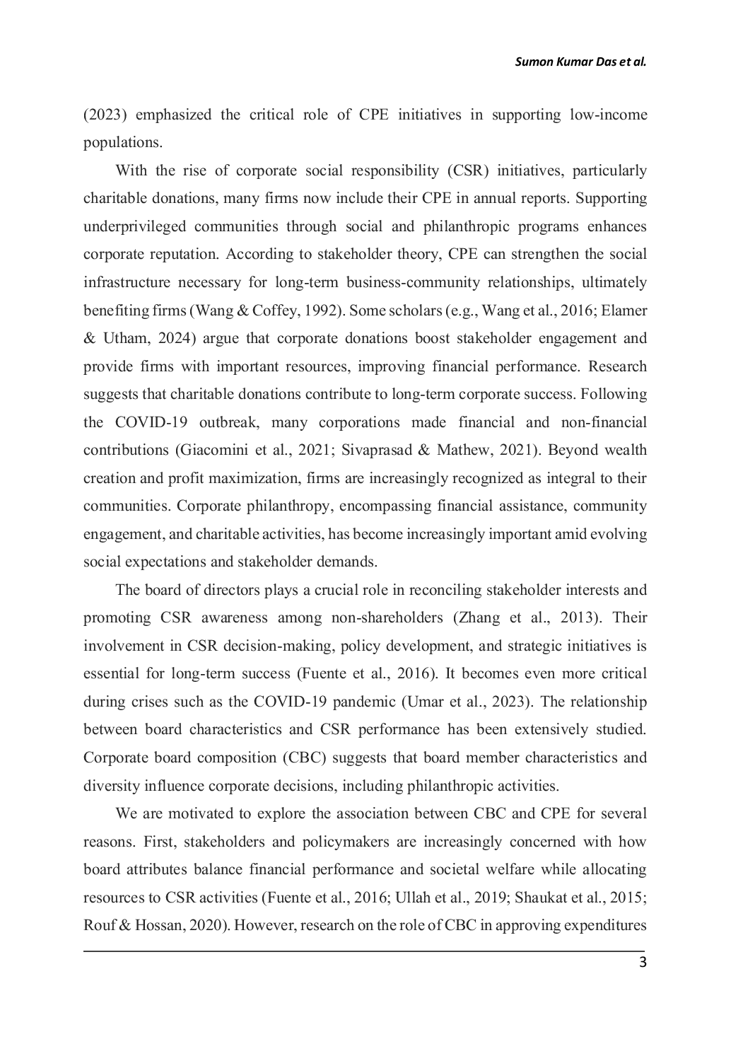 JURIS Corporate Philanthropic Expenditure Before and During COVID 19 The Role of Board Composition and Firm Performance