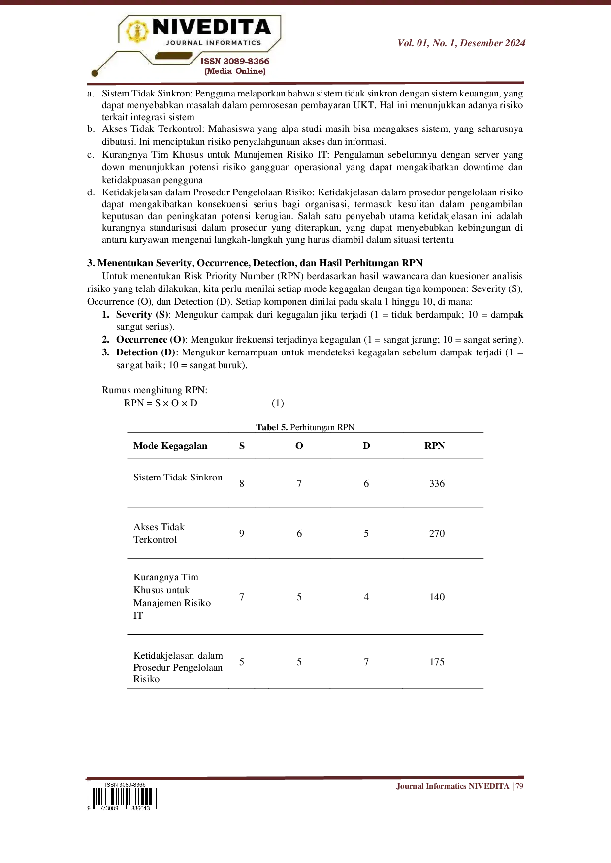 juris Analisis Dampak Risiko IT Pada Website Sistem Informasi Pelayanan Administrasi Surat Menyurat SIASY Menggunakan Metode FMEA