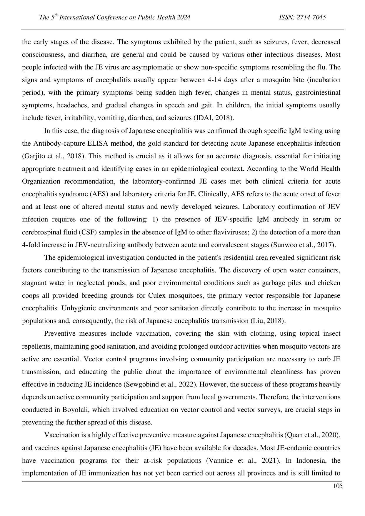 JURIS First Case Report of Japanese Encephalitis in Boyolali District Central Java Province 2023