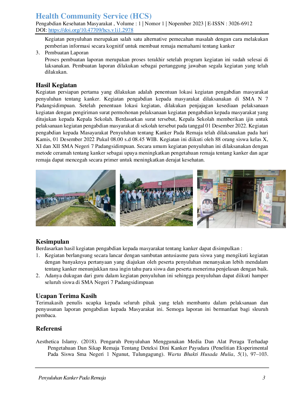 juris Penyuluhan Tentang Kanker Pada Remaja