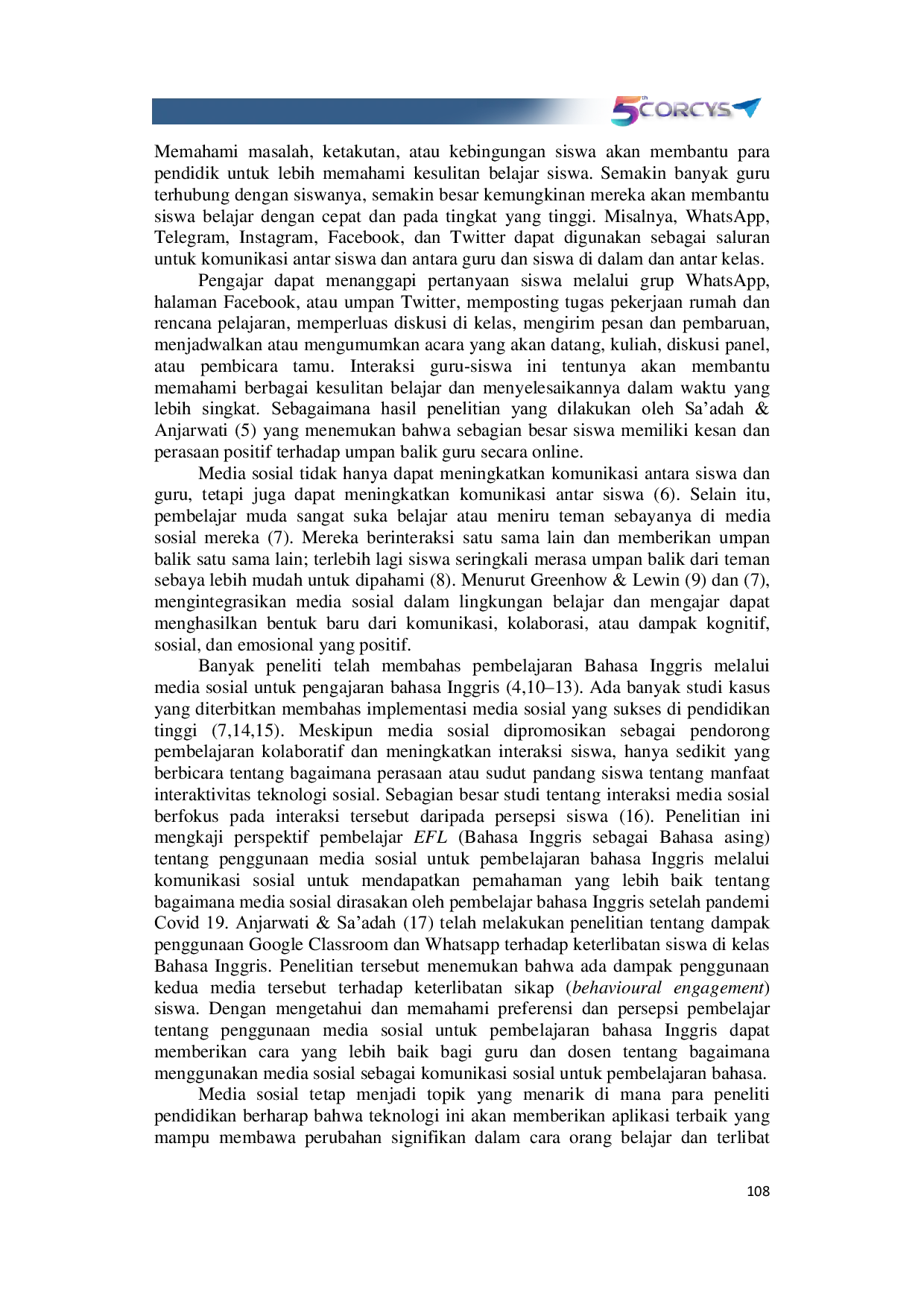 JURIS Belajar Bahasa Inggris Sebagai Bahasa Asing Melalui Komunikasi Sosial di Media Sosial Perspektif Pembelajar